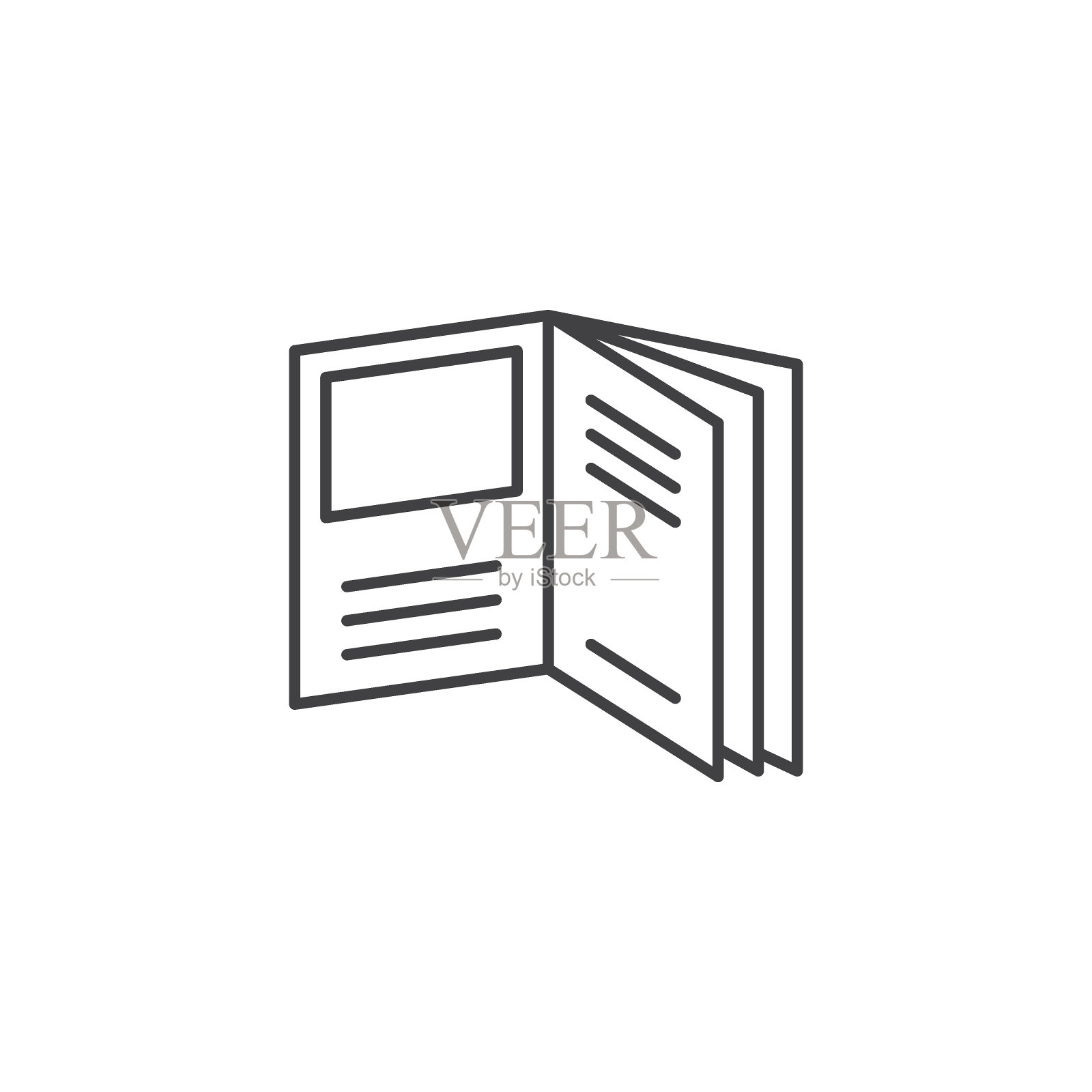 宣传册传单图标在平面风格。小册子矢量插图上孤立的背景。海报招牌经营理念。插画图片素材