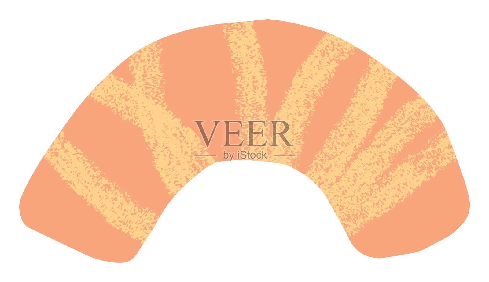 抽象的橙色和黄色切割出拱门形状孤立在白色的背景。明亮的曲线形状拼贴矢量元素。插画图片素材