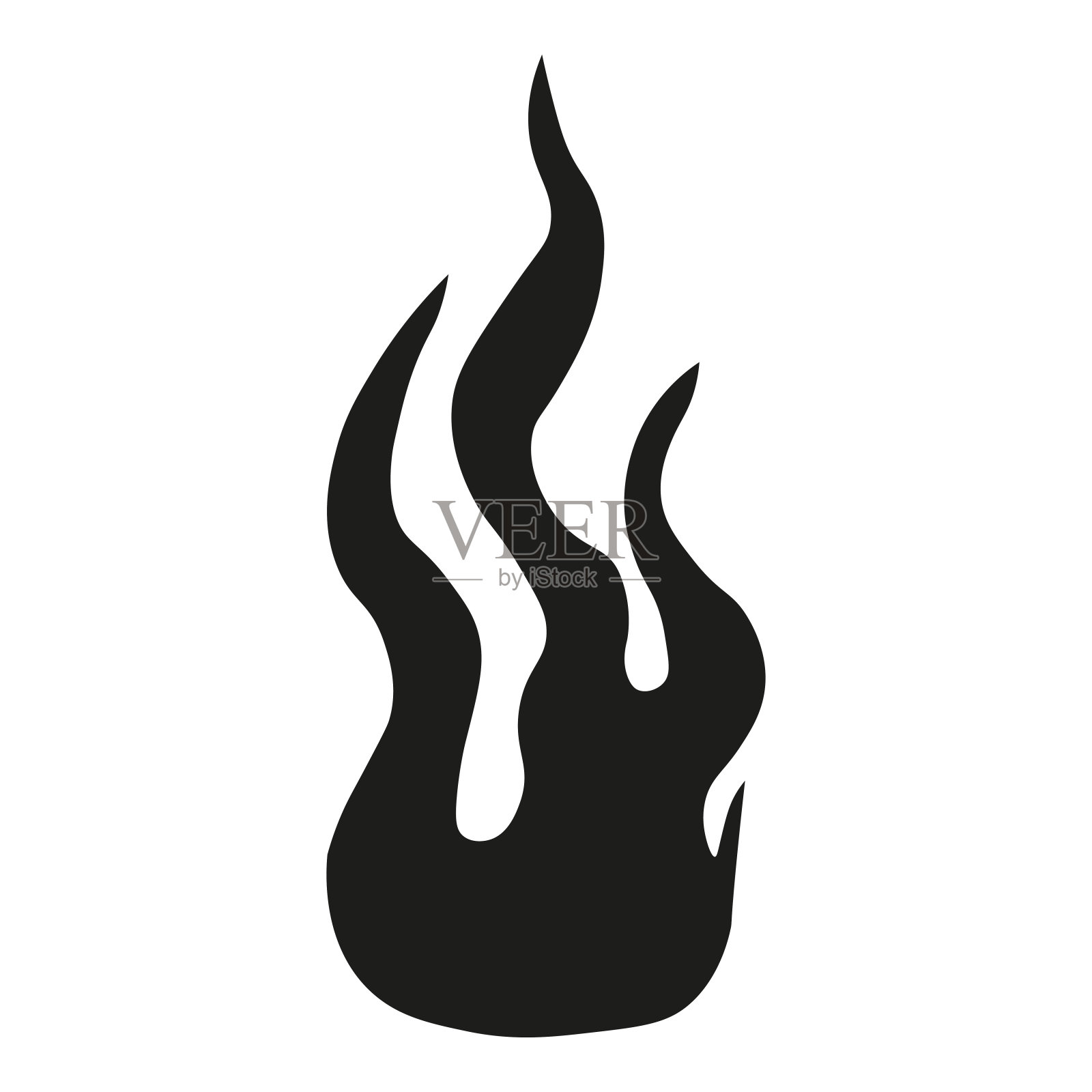 漩涡火焰图标在大胆的矢量样式插画图片素材