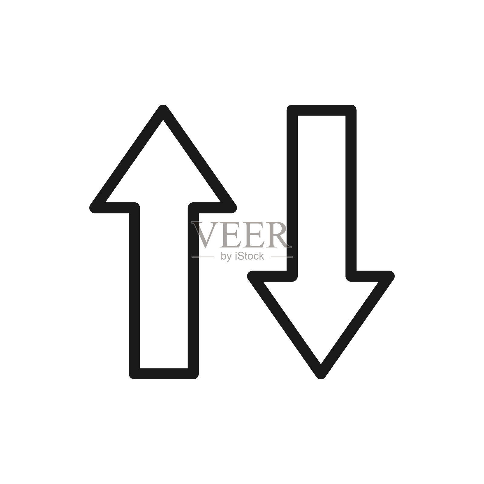 箭头轮廓矢量图标。箭头股票矢量图标的网页，移动应用程序和UI设计插画图片素材