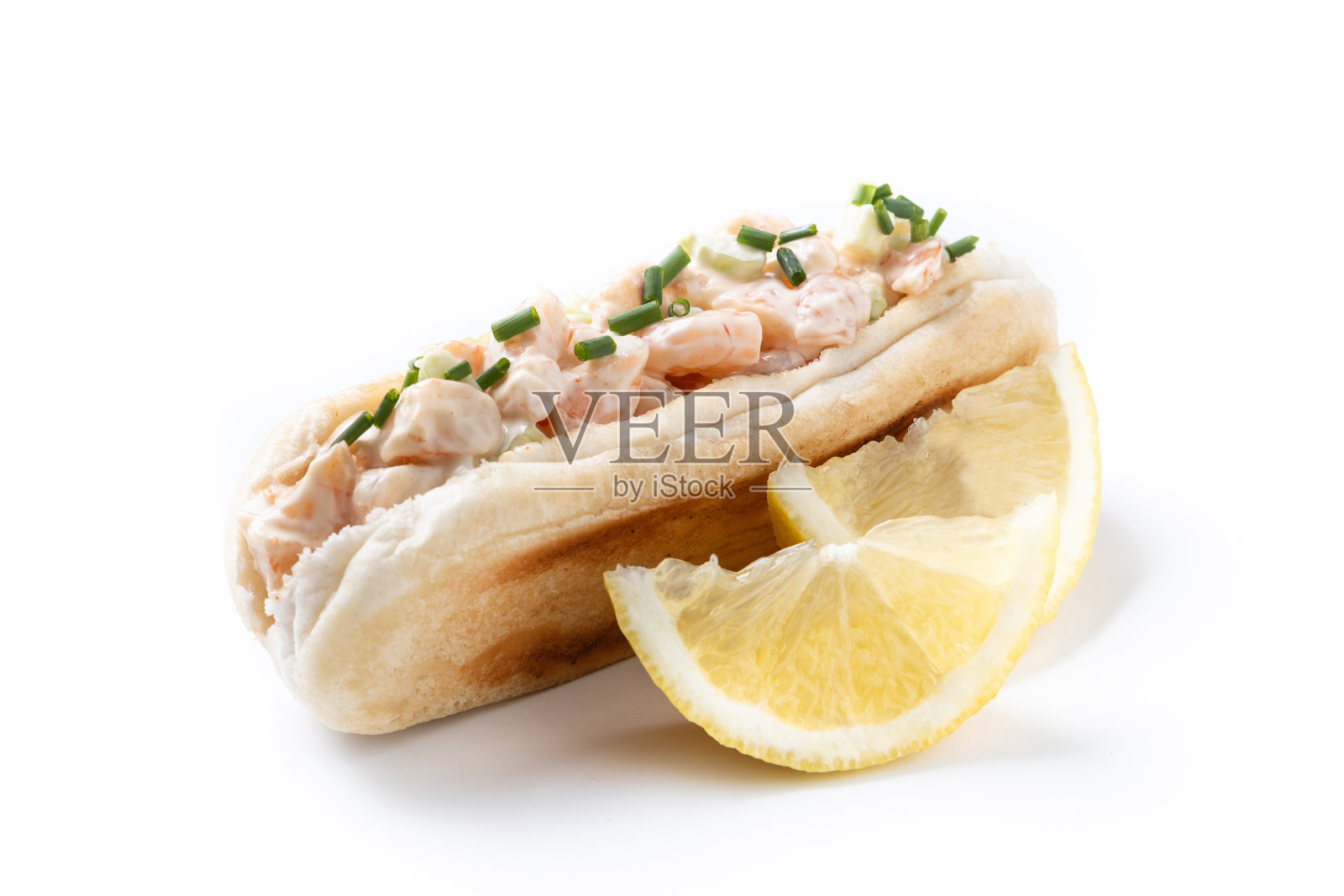 龙虾卷孤立在白色背景上照片摄影图片