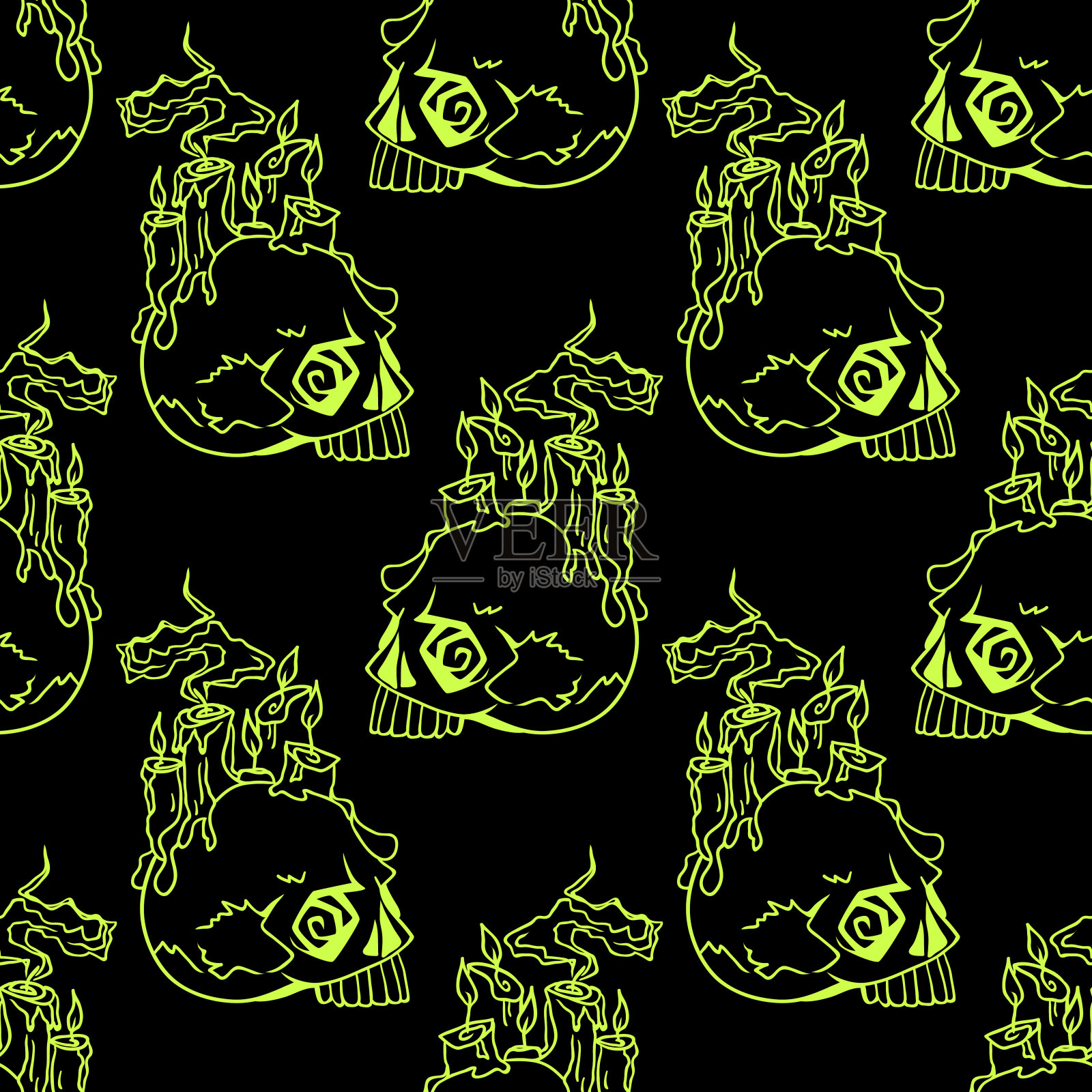 万圣节庆祝无缝图案插画图片素材