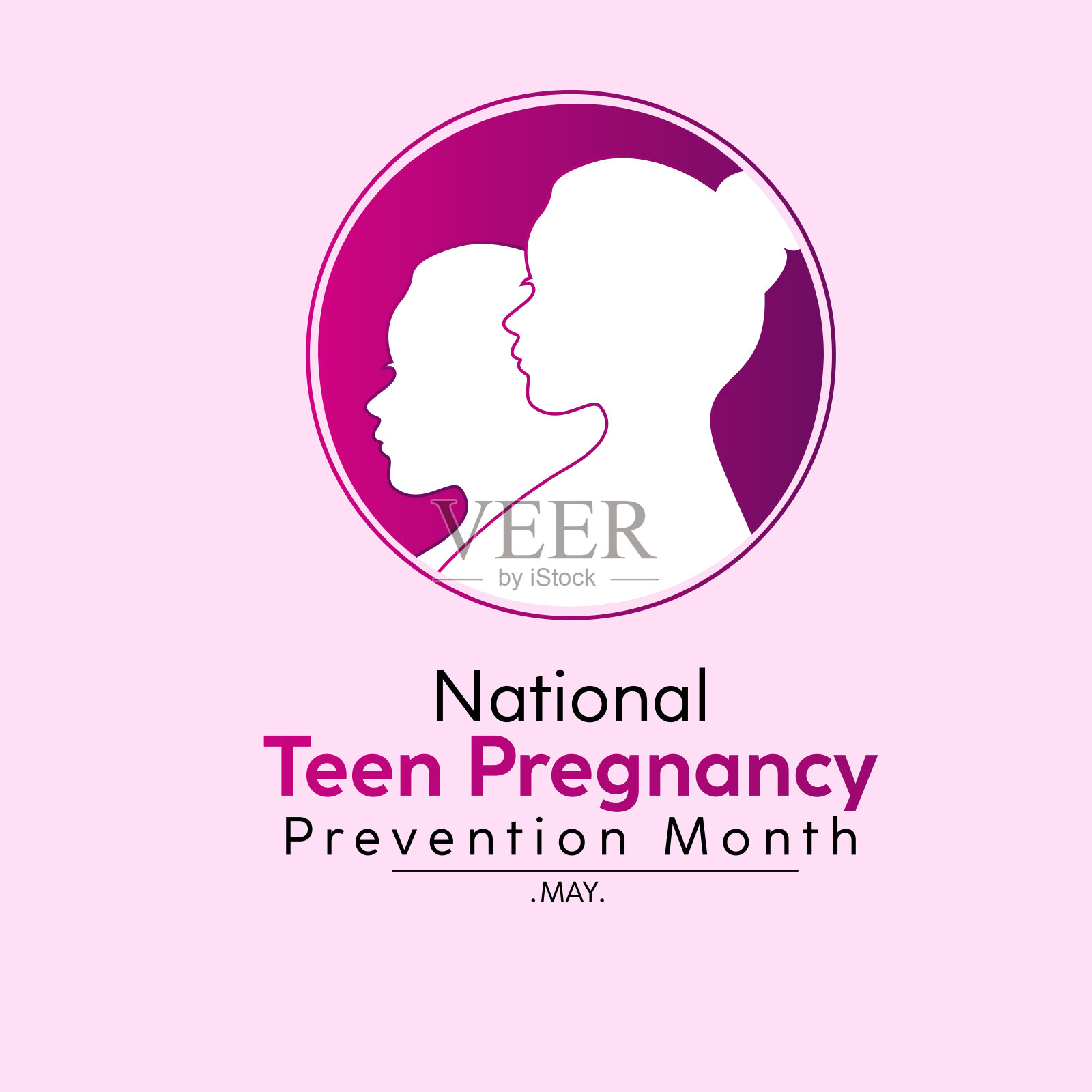 全国预防少女怀孕月健康意识矢量插图。疾病预防矢量模板横幅，卡片，背景。插画图片素材