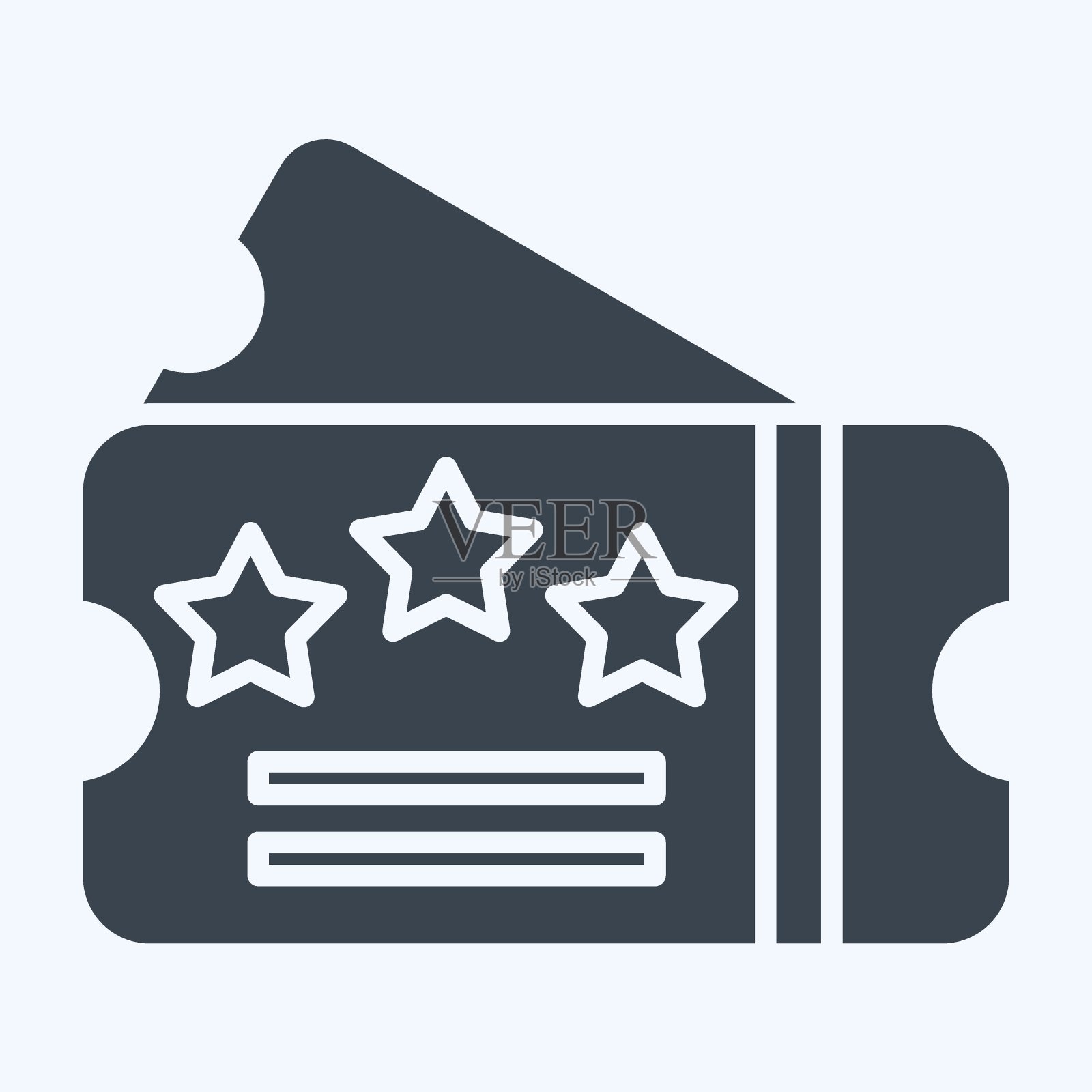 图标的票。与娱乐有关的符号。字形风格。简单的设计说明插画图片素材