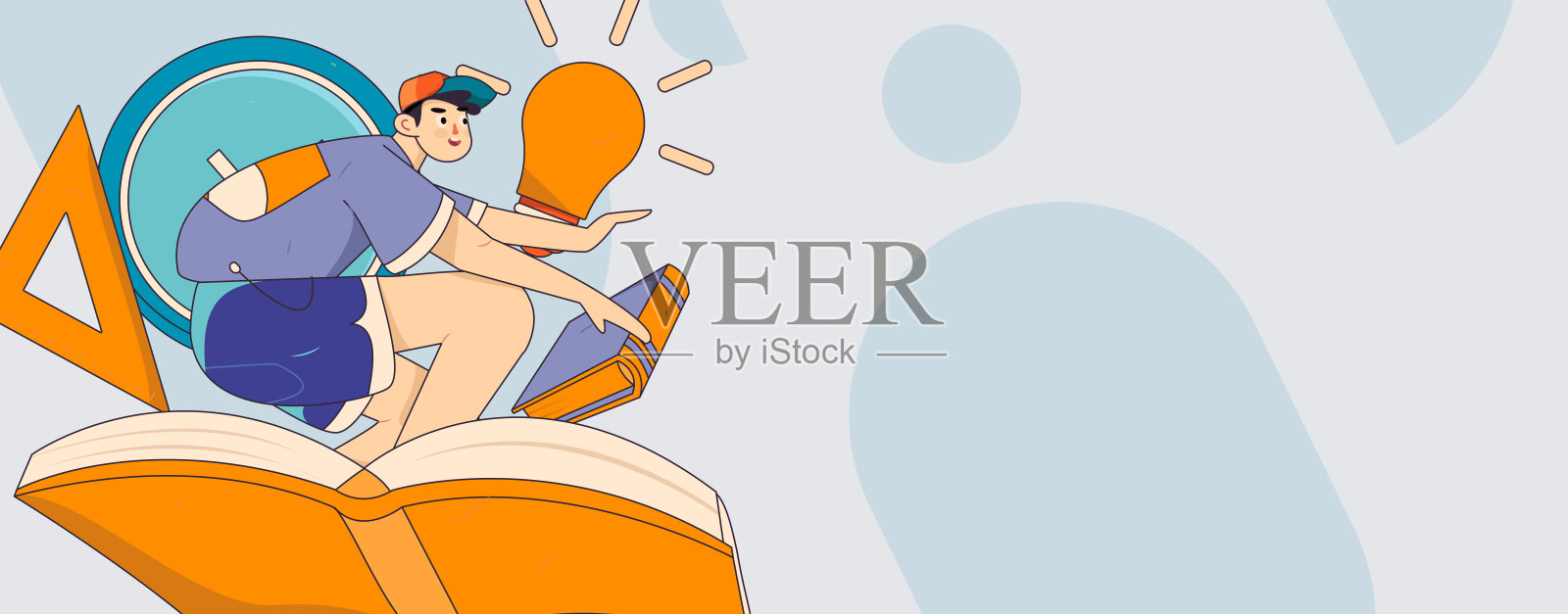 教育和学习的人平面矢量概念手绘插图插画图片素材