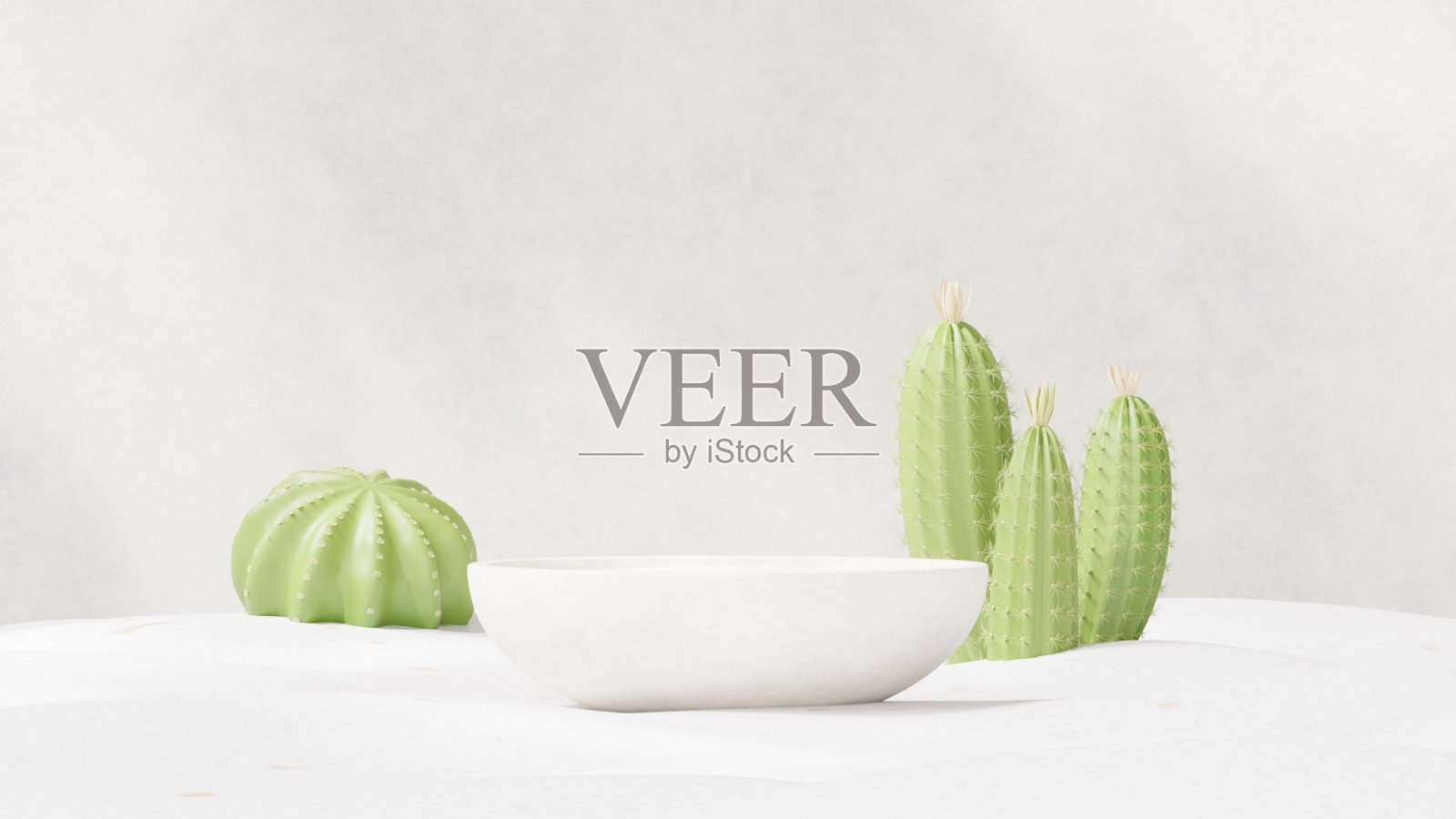 仙人掌场景广告产品抽象台台展示3D渲染照片摄影图片