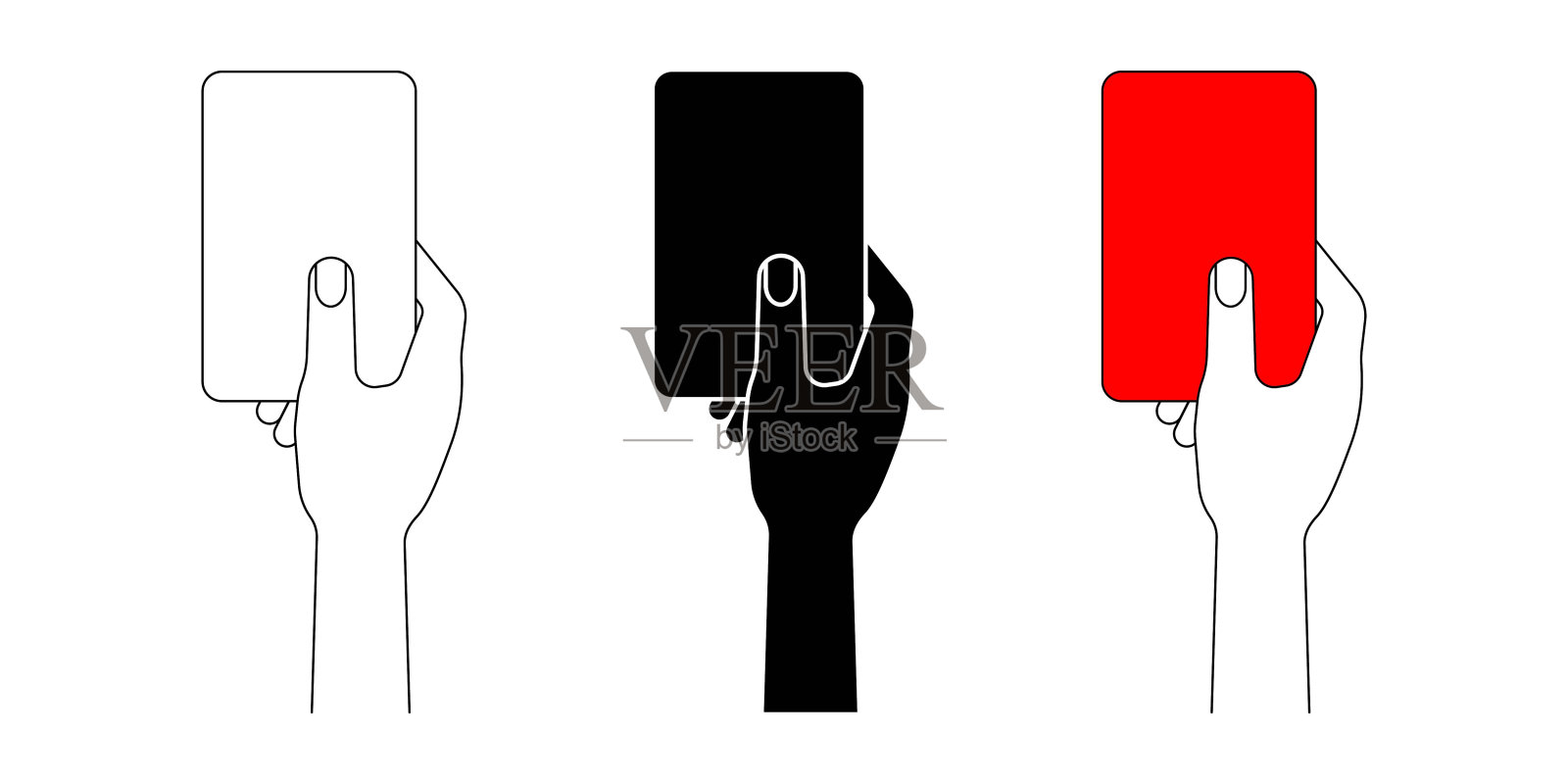 裁判的手举着一个红牌图标插画图片素材