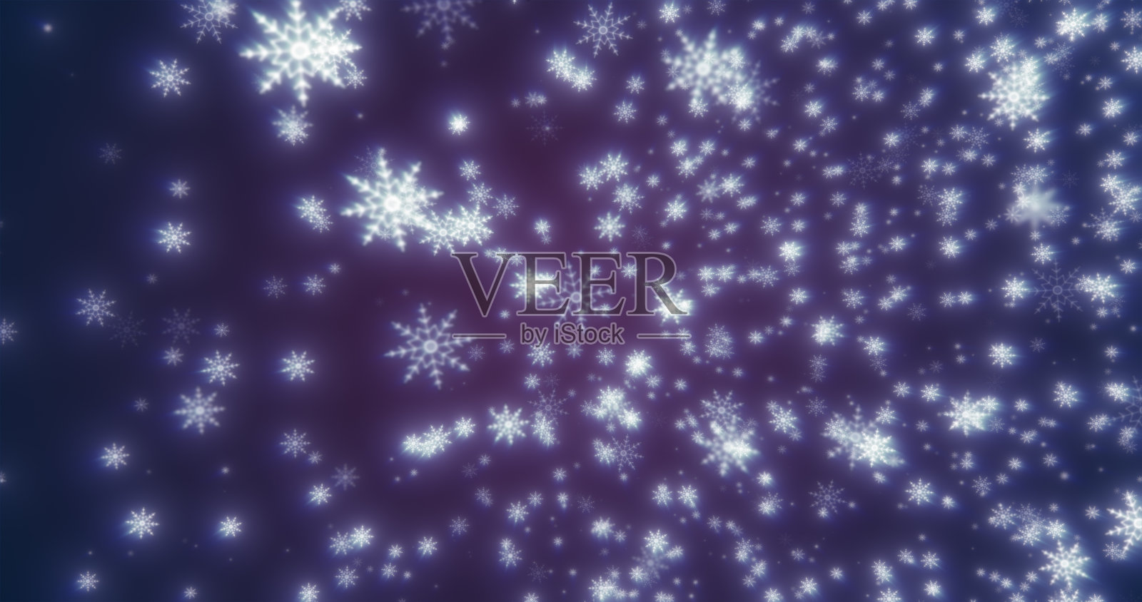 圣诞节喜庆明亮的新年背景白色发光的冬天美丽的雪花飘落在紫色的背景图案照片摄影图片