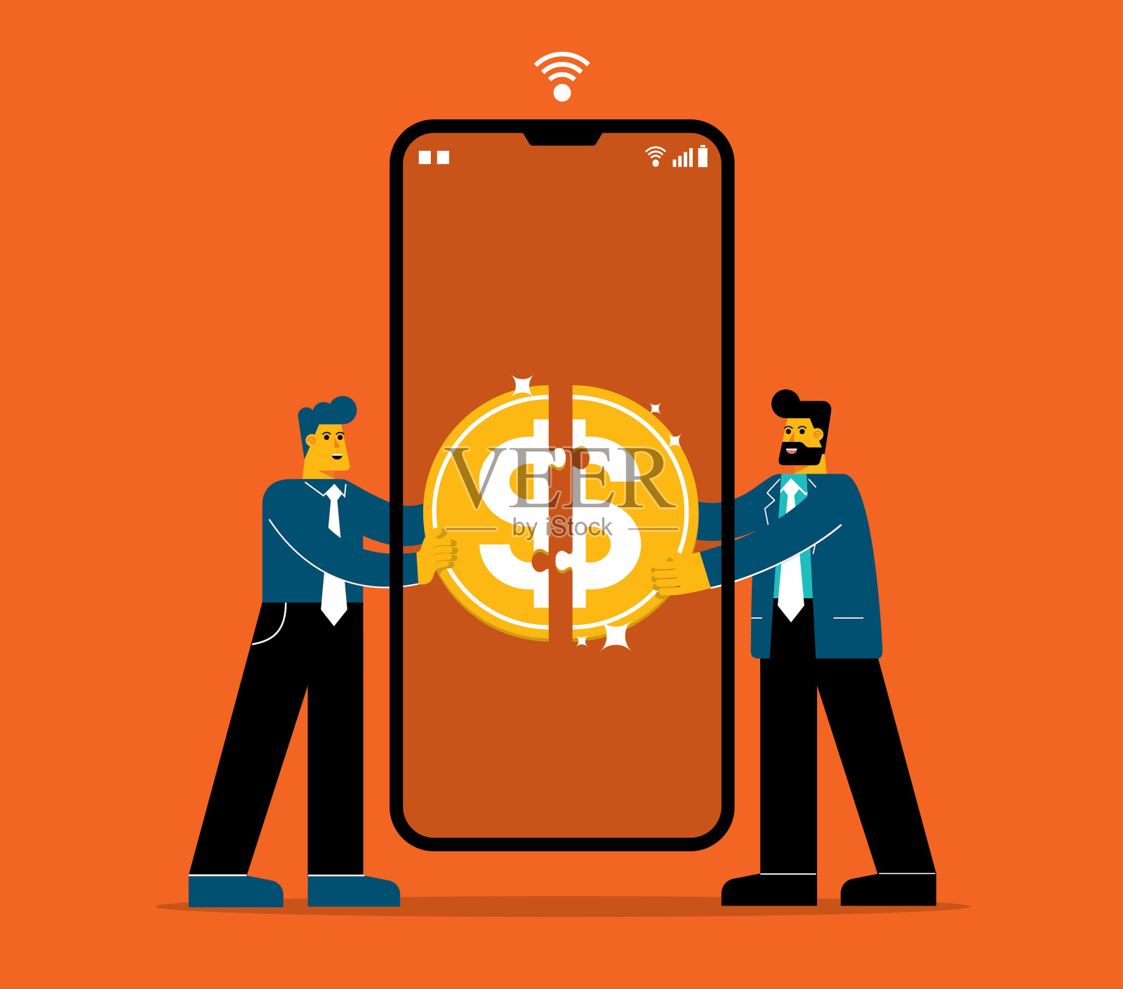 金钱难题——商务人士插画图片素材