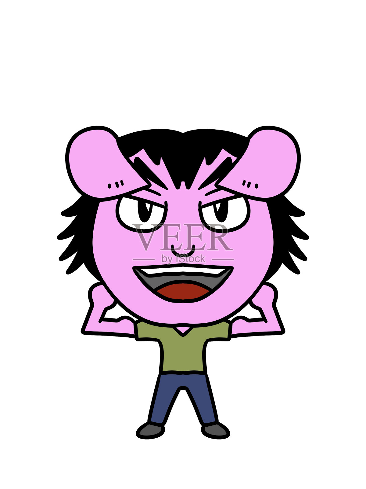 可爱的卡通在白色的背景插画图片素材