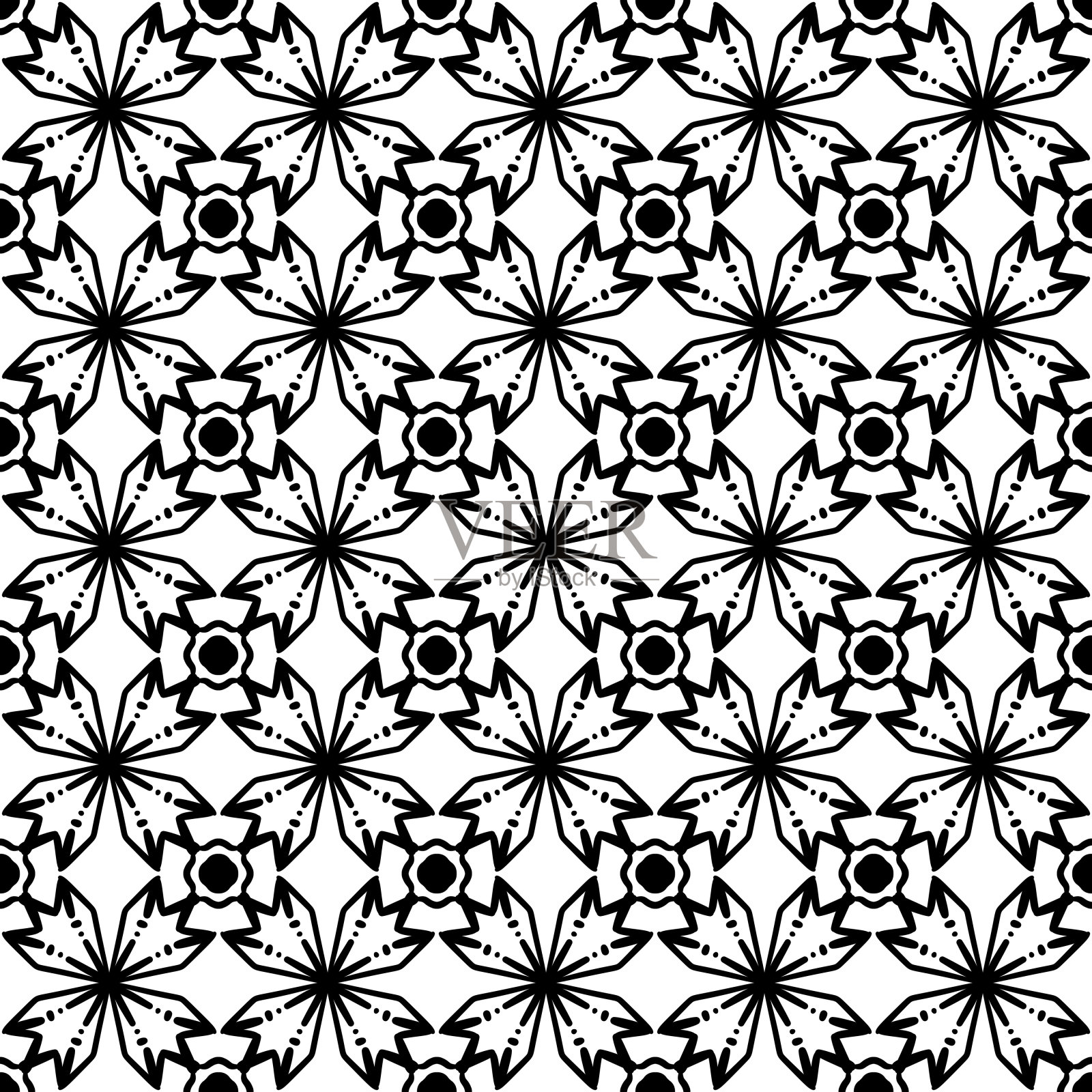 黑白几何无缝图案背景插画图片素材