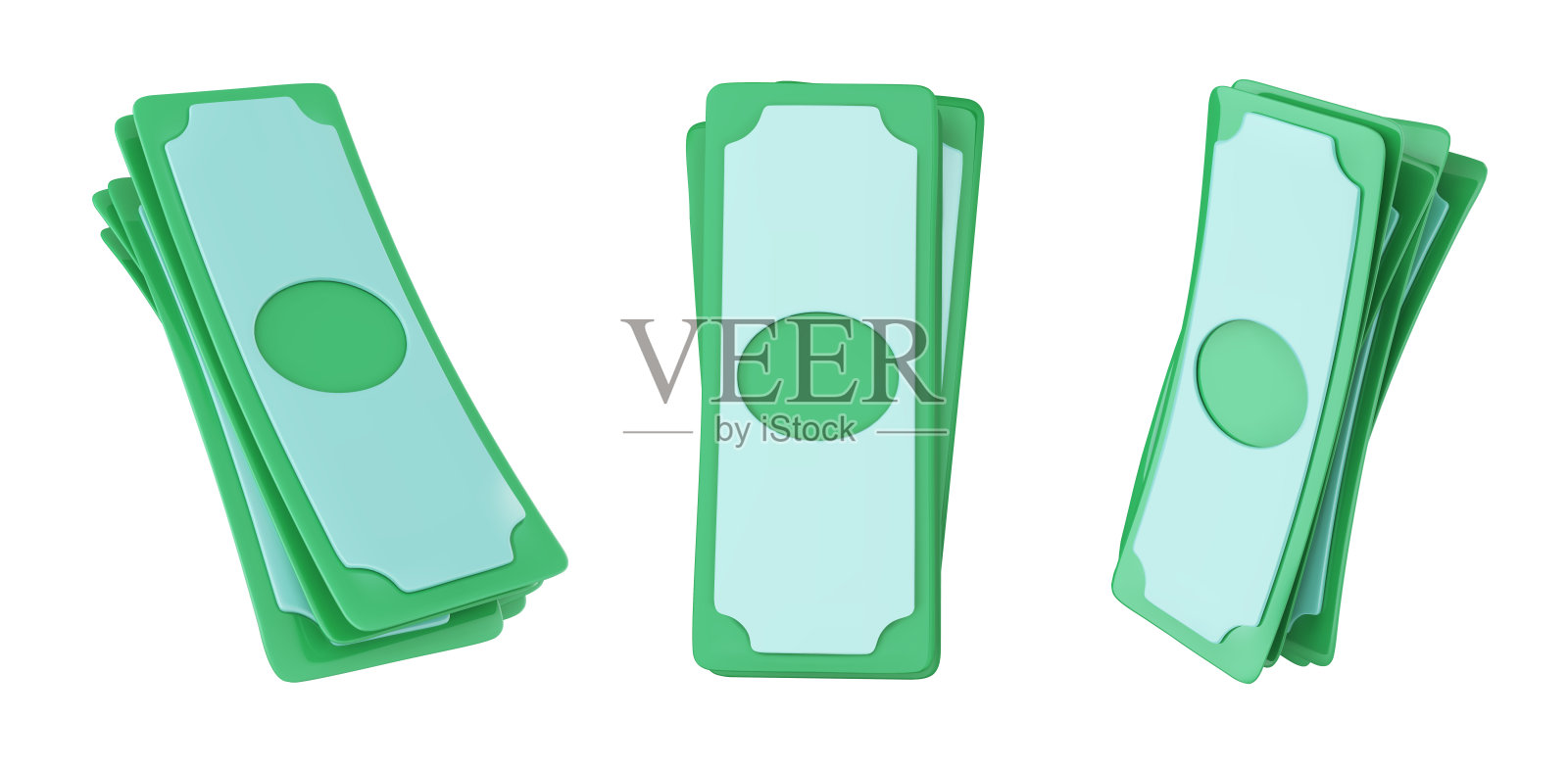 白色背景上的钞票、钞票、美元样本。矢量图插画图片素材