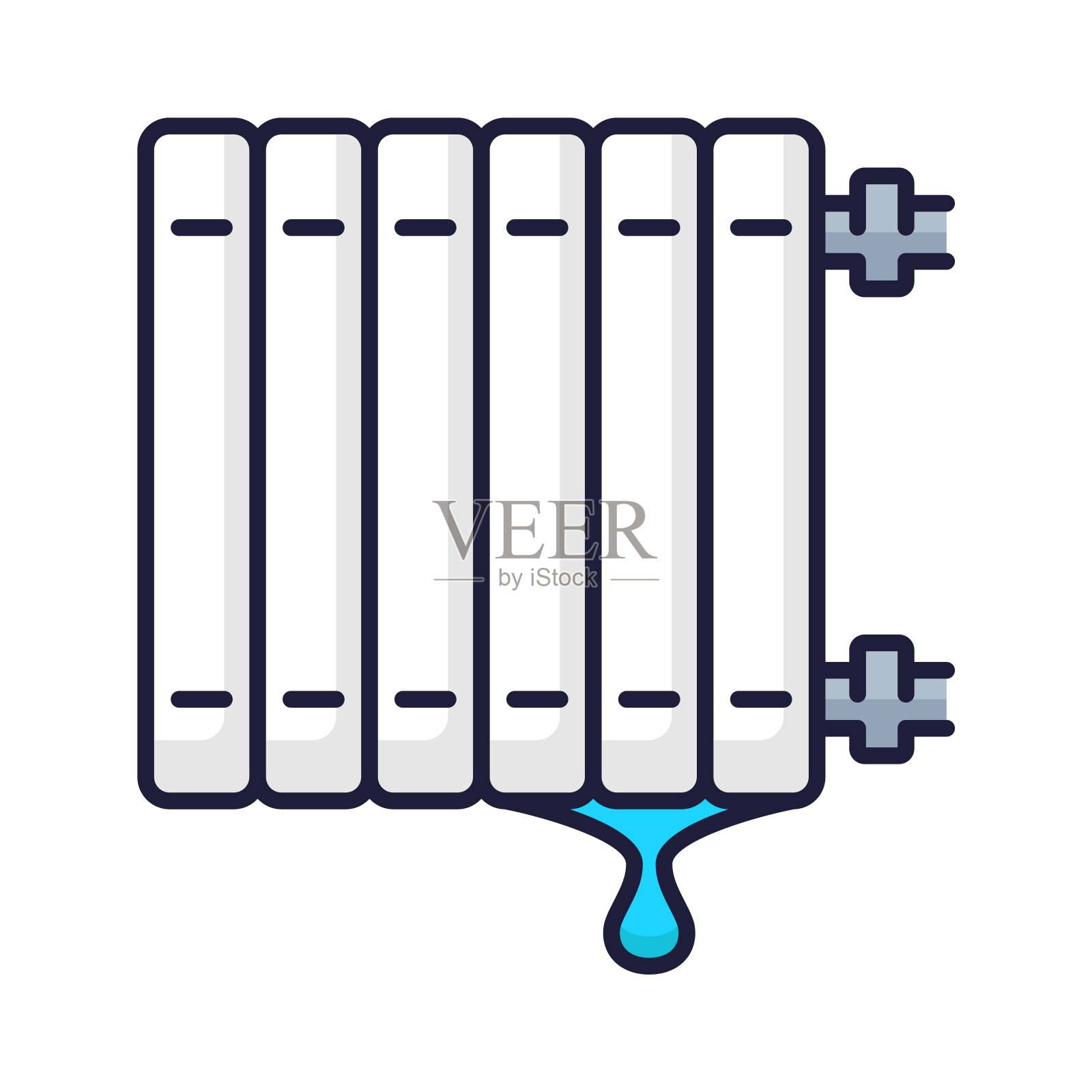 彩色管道服务，暖气管道泄漏图标插画图片素材