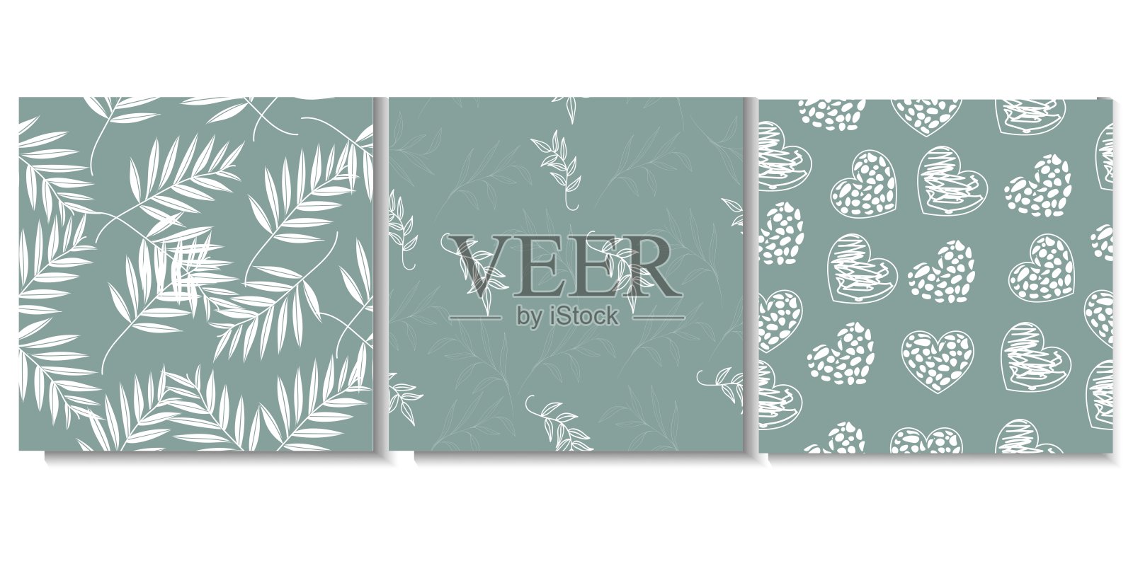 一组花卉矢量无缝图案插画图片素材