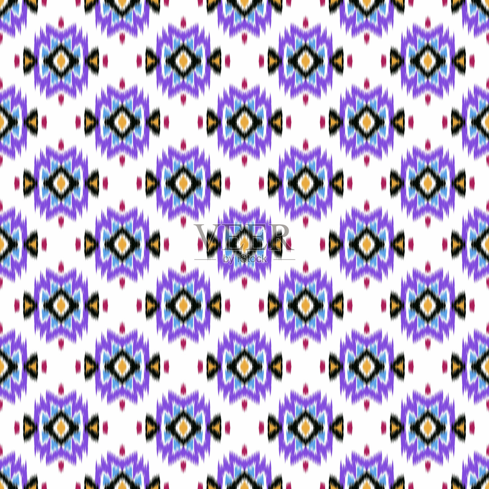 伊卡特模式插画图片素材