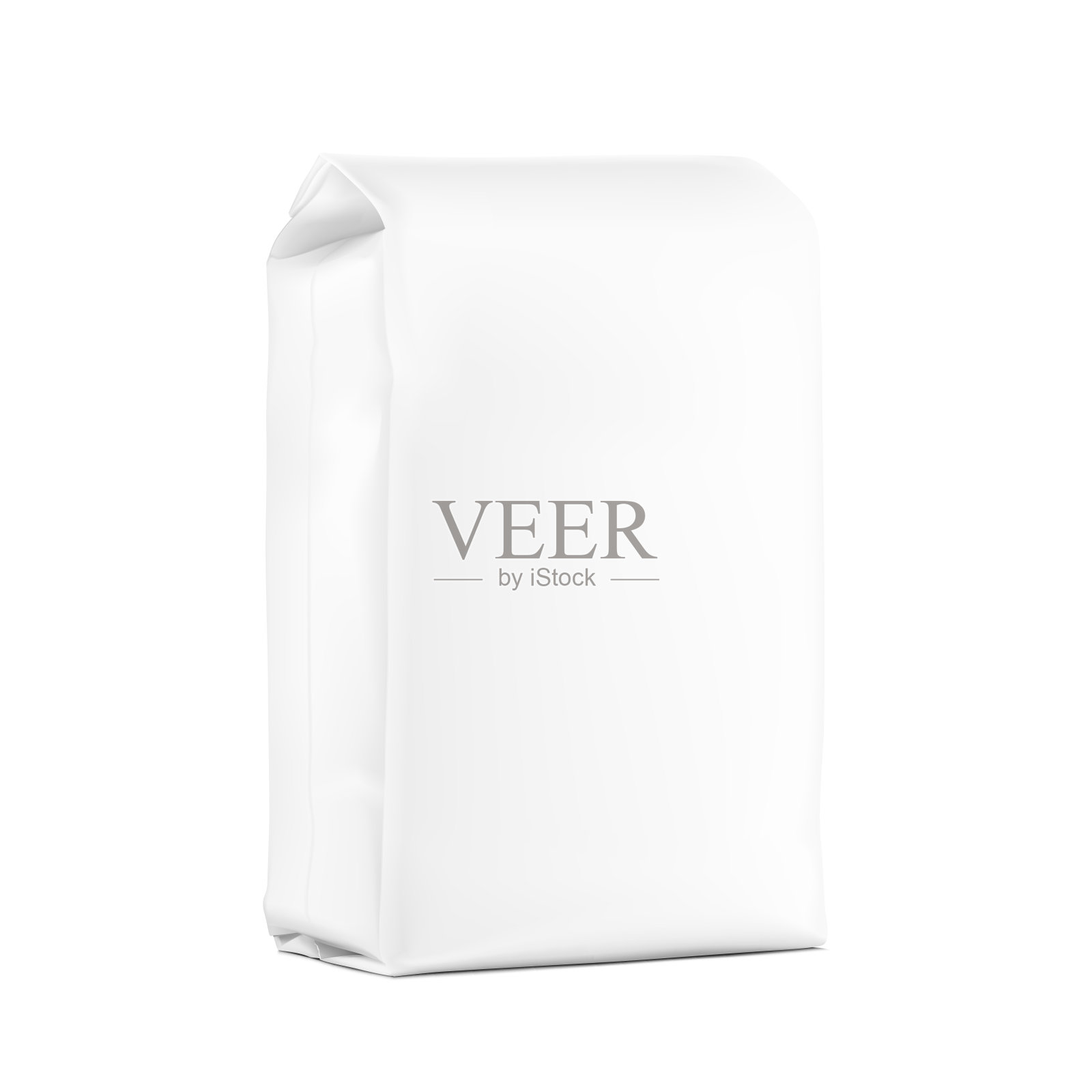 垂直工艺袋包装模型。插画图片素材