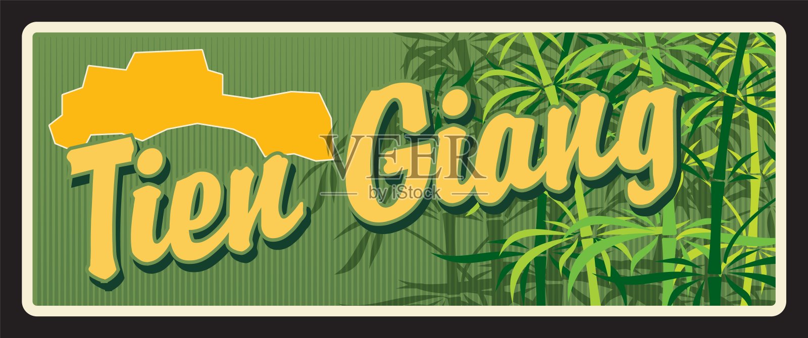 越南天江省复古旅游板块插画图片素材