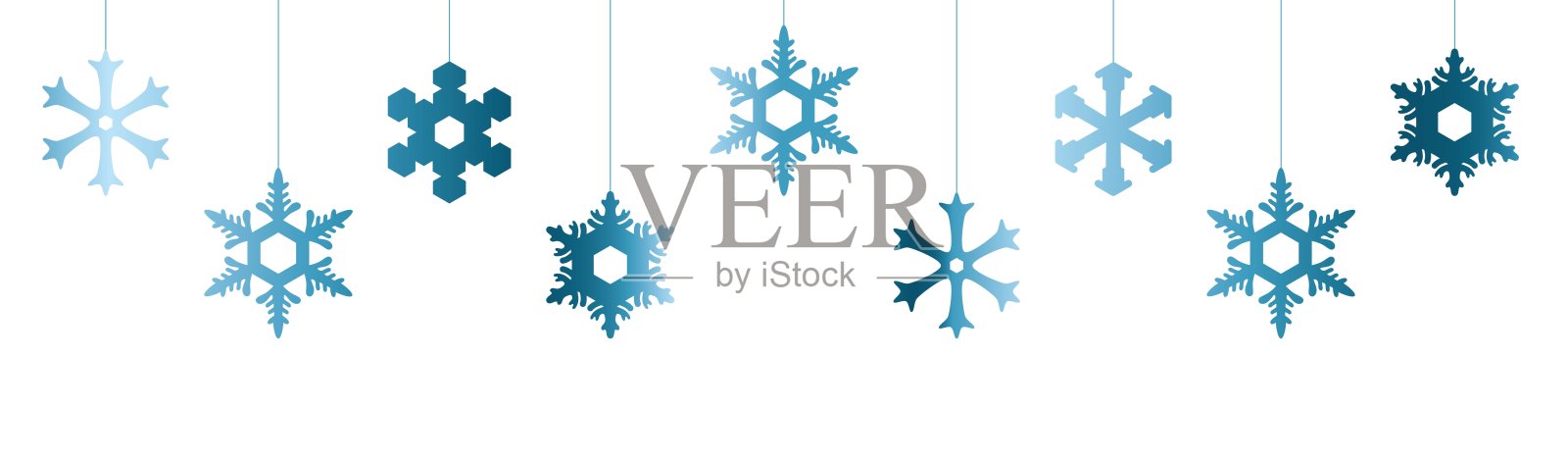 雪花装饰浅蓝色2插画图片素材