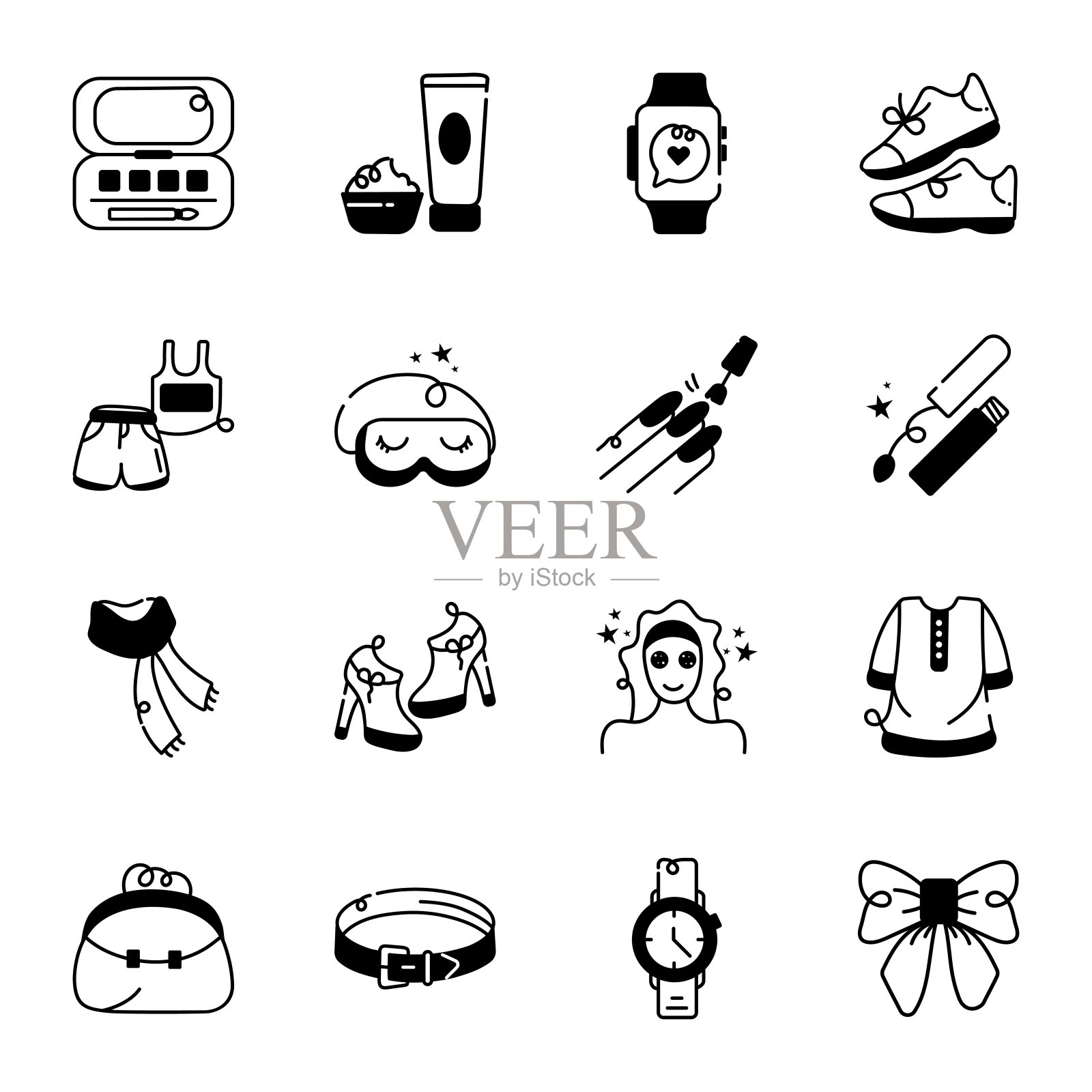 包时尚和美丽的符号图标插画图片素材