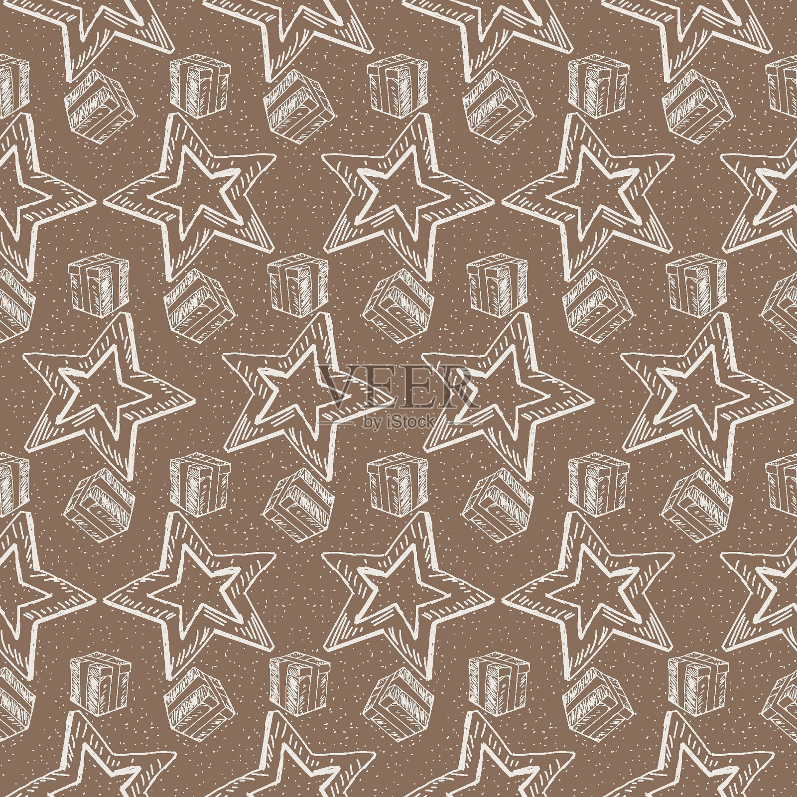 抽象元素的无缝多色图案插画图片素材