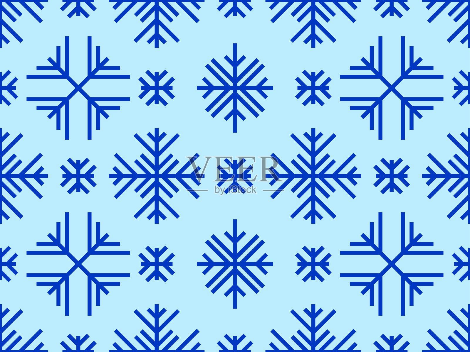 冬天的雪花图案无缝。圣诞和新年的背景与几何雪花的不同形状。设计墙纸，横幅和海报。矢量图插画图片素材