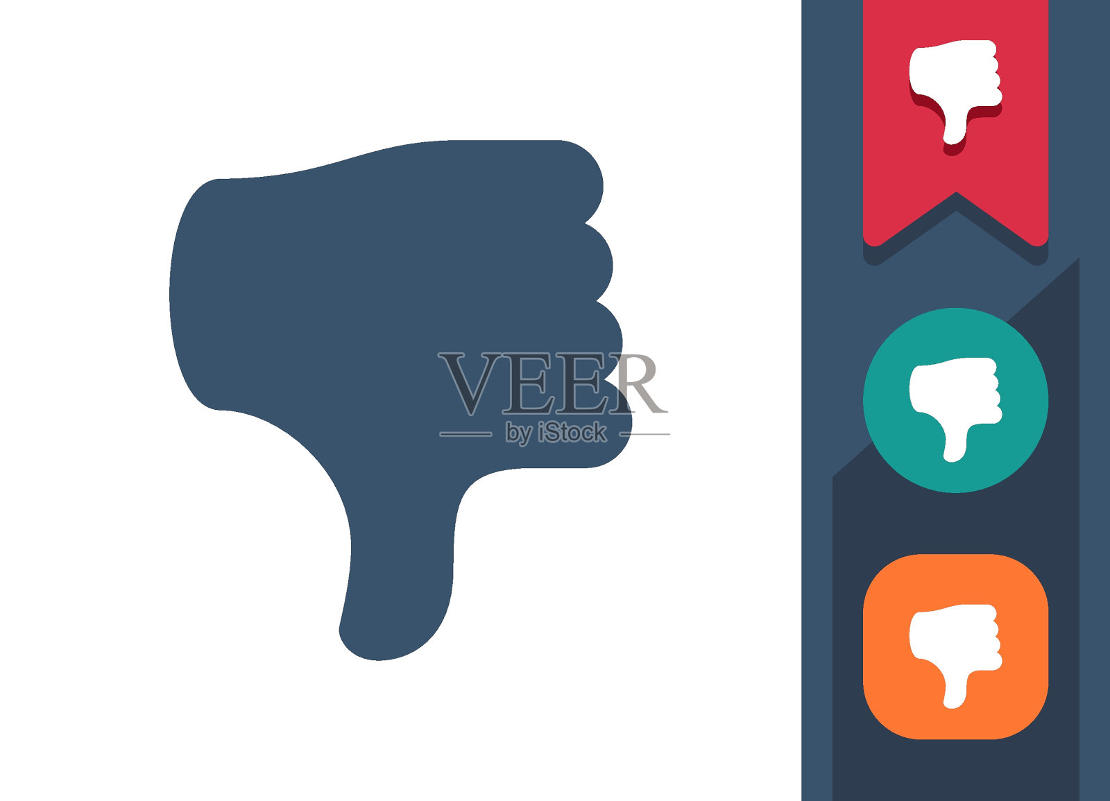 拇指向下图标。不喜欢,拇指插画图片素材