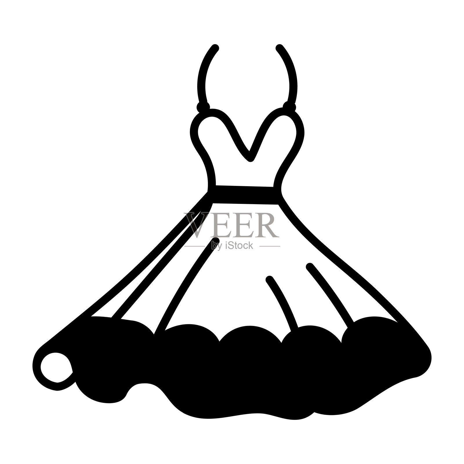 无袖连衣裙插画图片素材