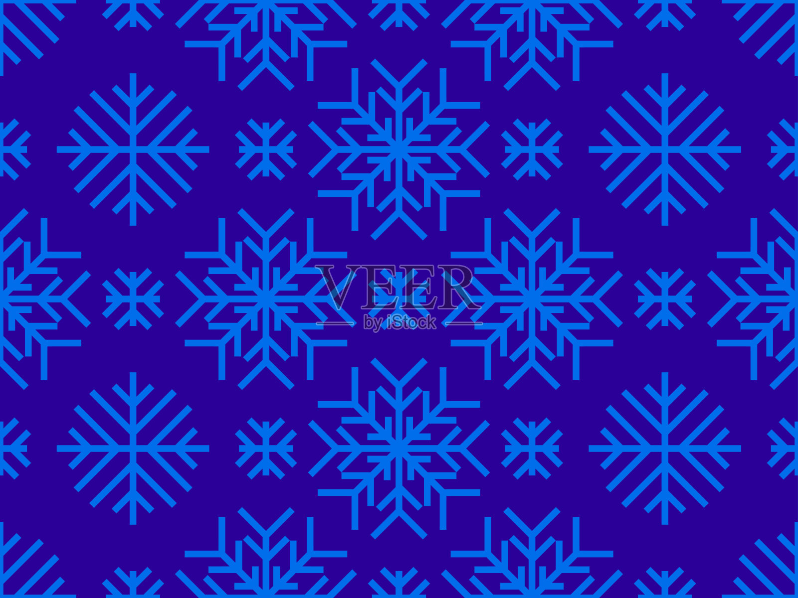 冬天的雪花图案无缝。圣诞和新年的背景与几何雪花的不同形状。设计墙纸，横幅和海报。矢量图插画图片素材