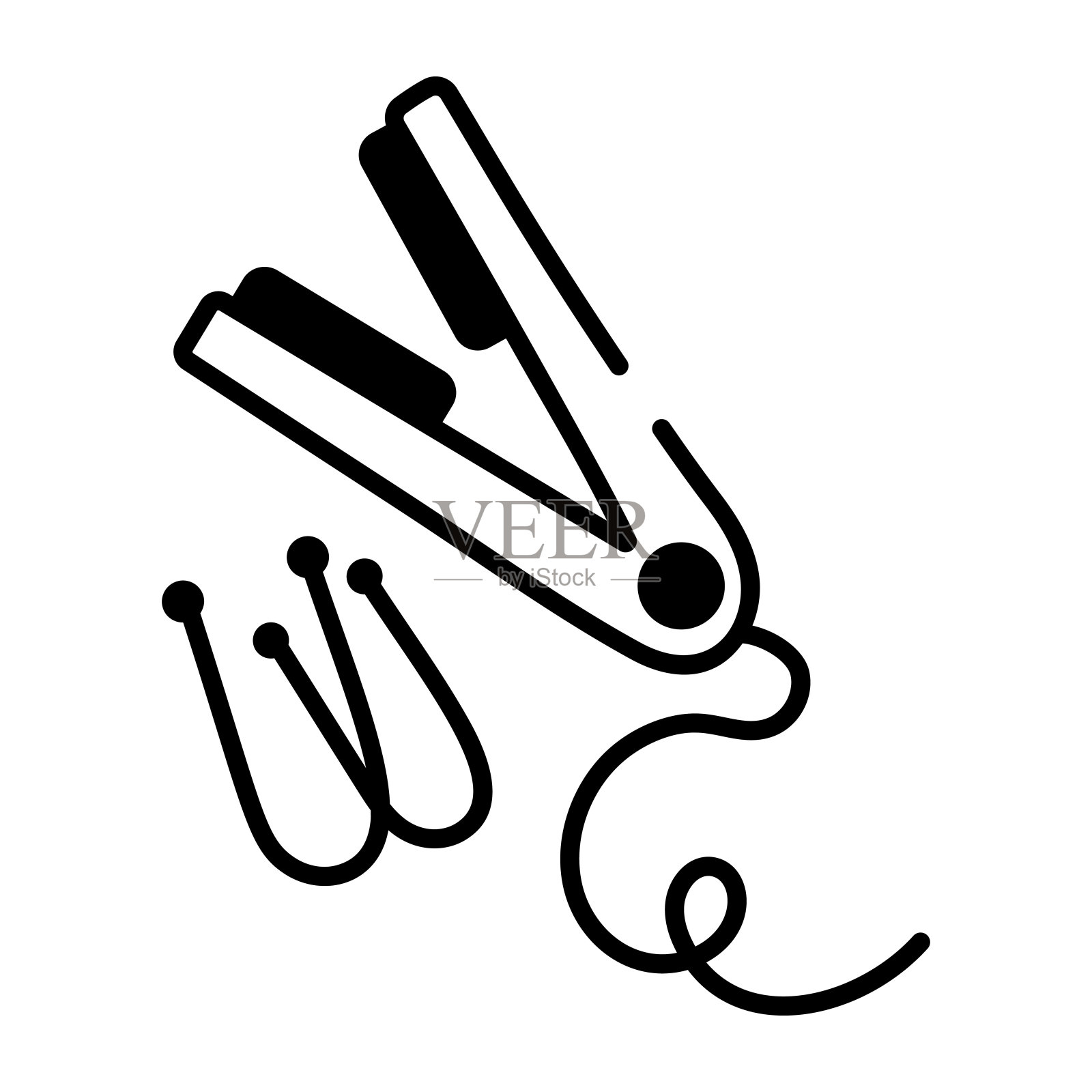 头发矫直机插画图片素材