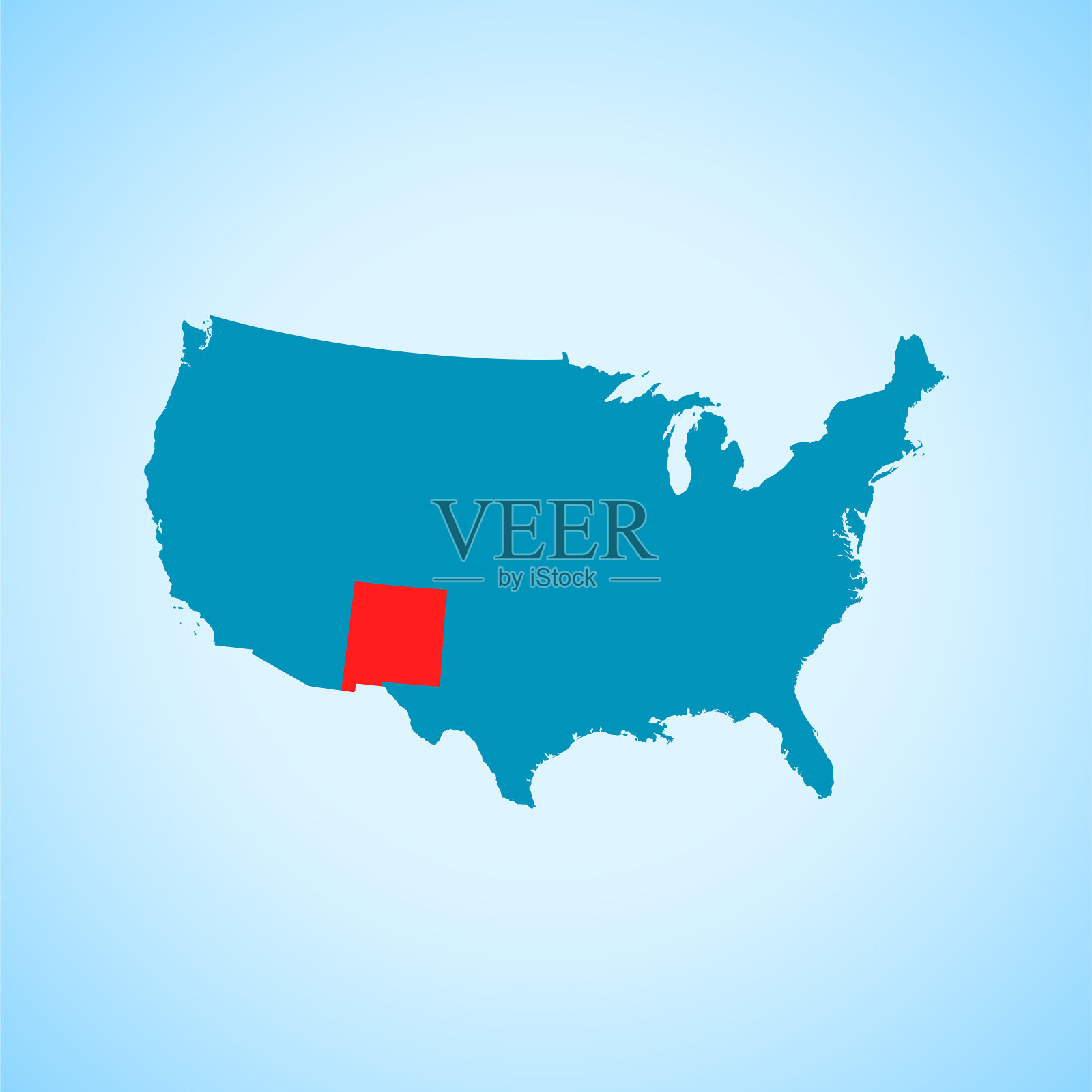 新墨西哥地图插画图片素材