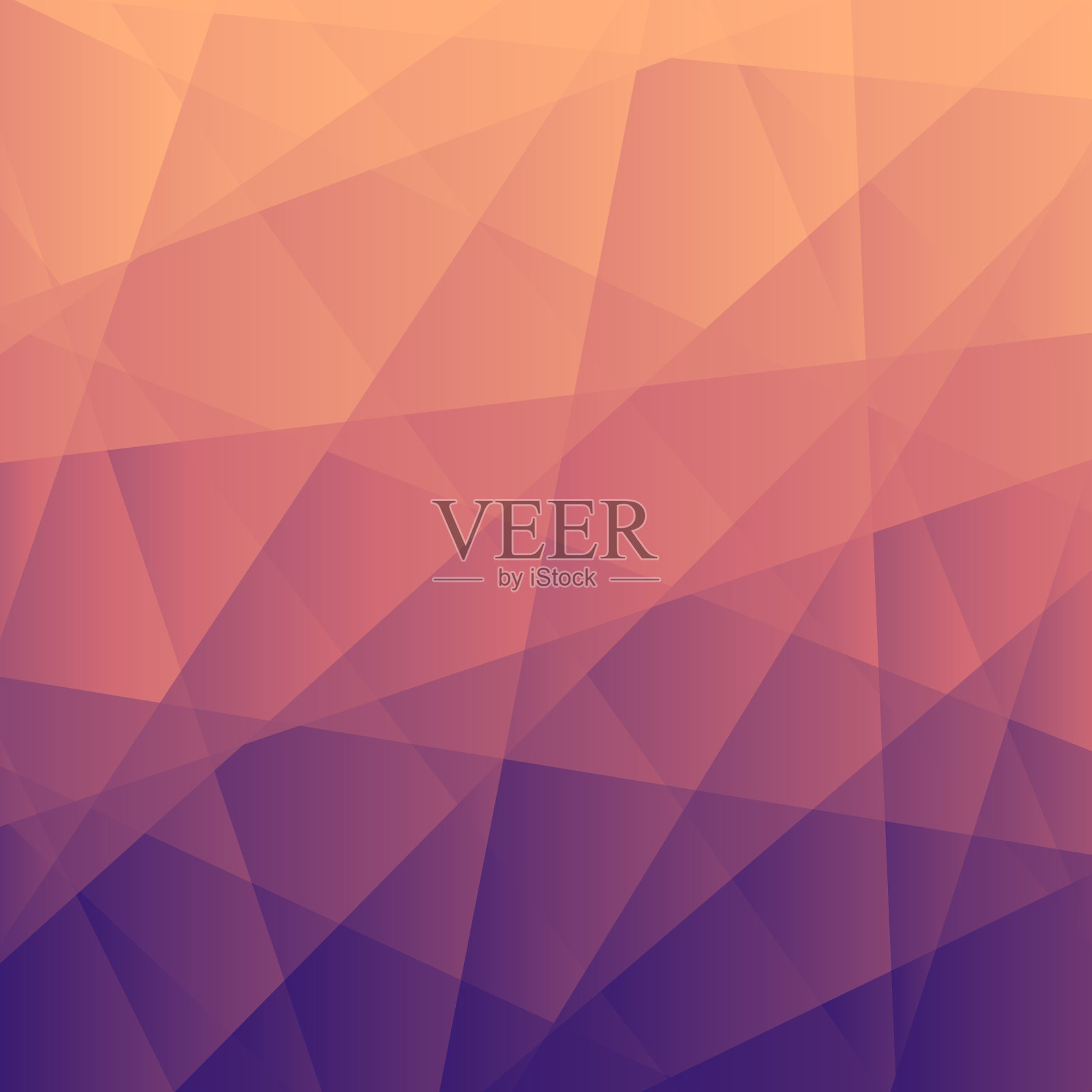 抽象几何背景-多边形马赛克与橙色梯度插画图片素材