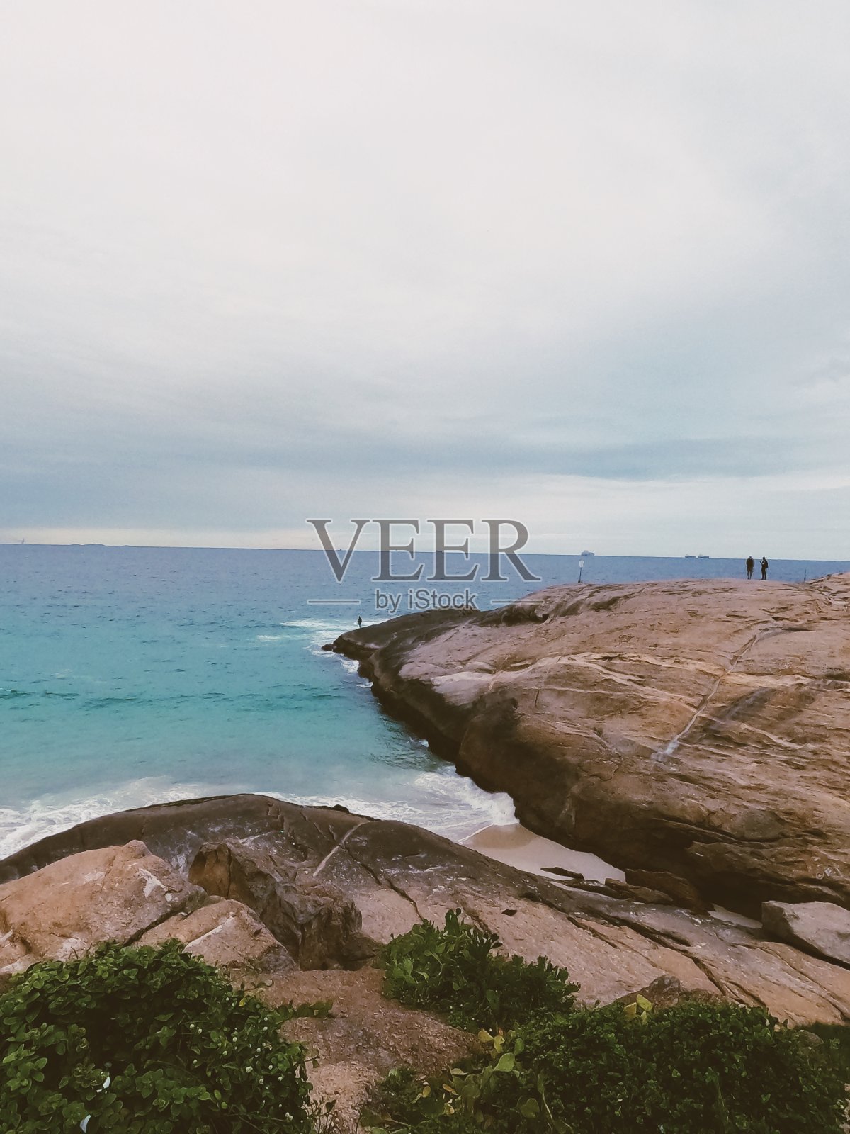 旅游目的地，里约热内卢的Arpoador海滩照片摄影图片