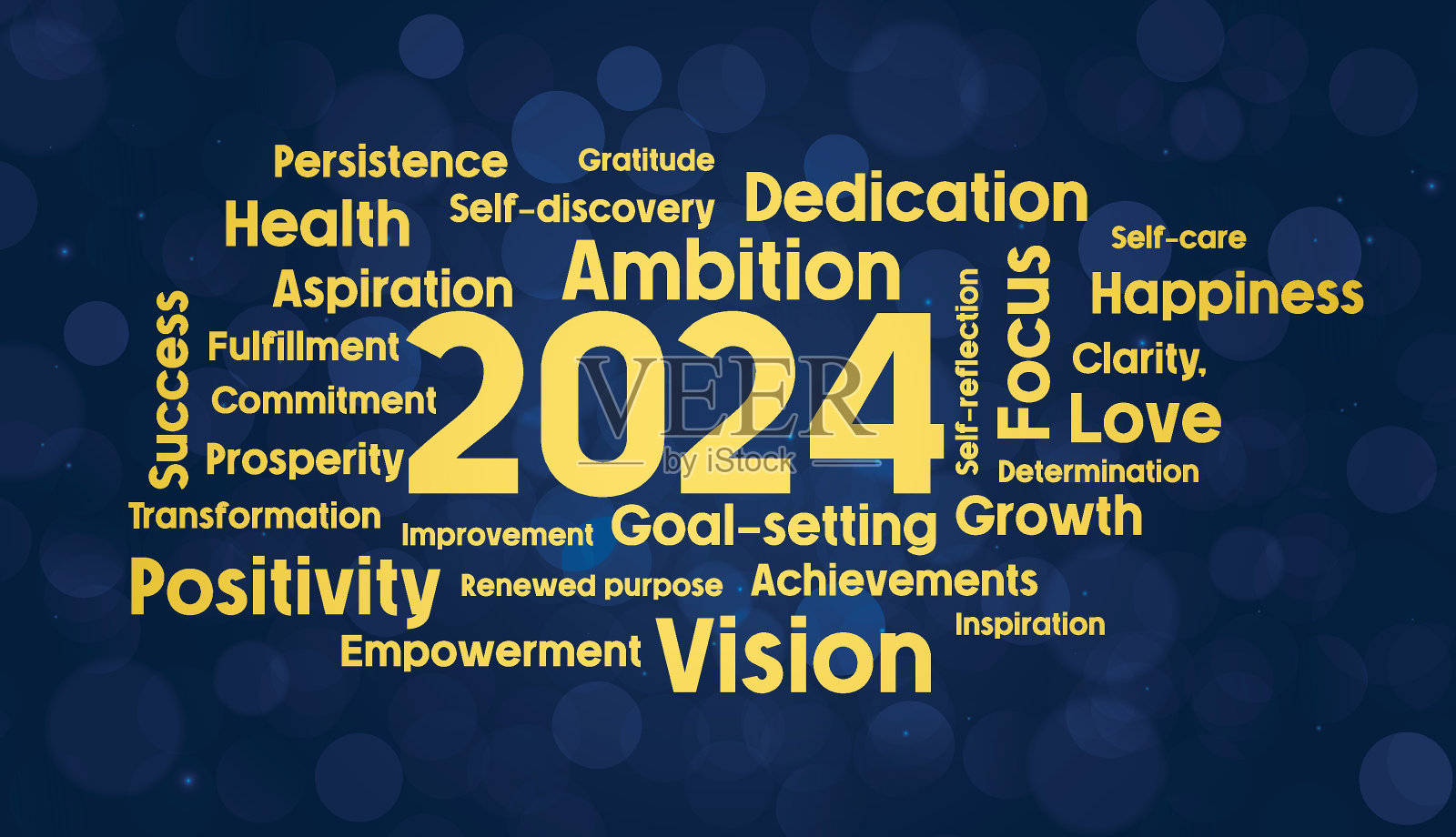 新年话云，新年问候-明信片2024年快乐插画图片素材