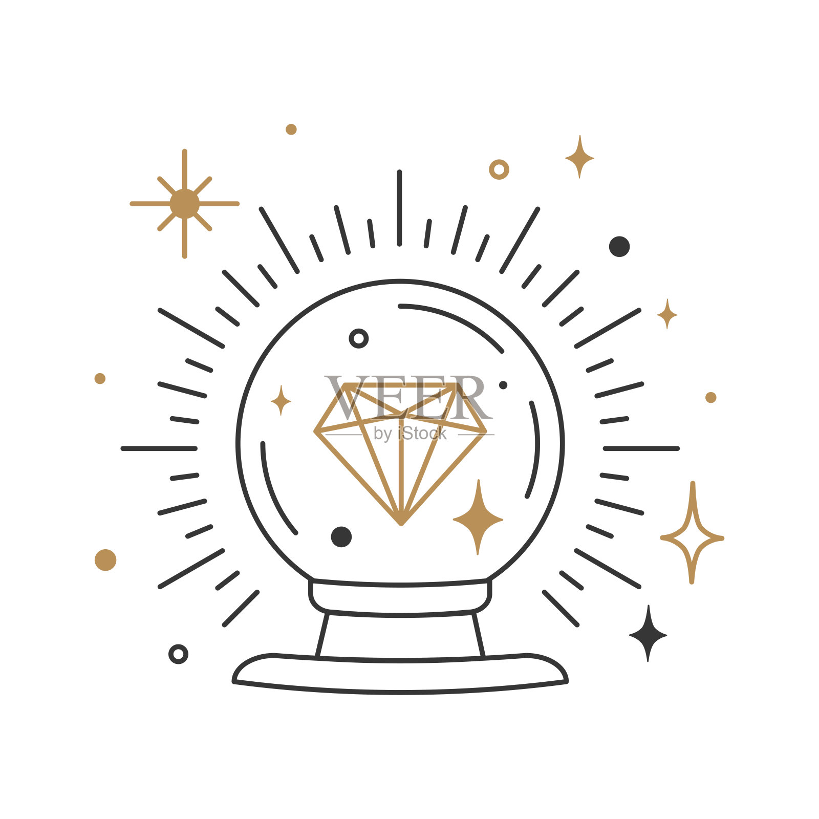 魔法水晶球。预测未来插画图片素材