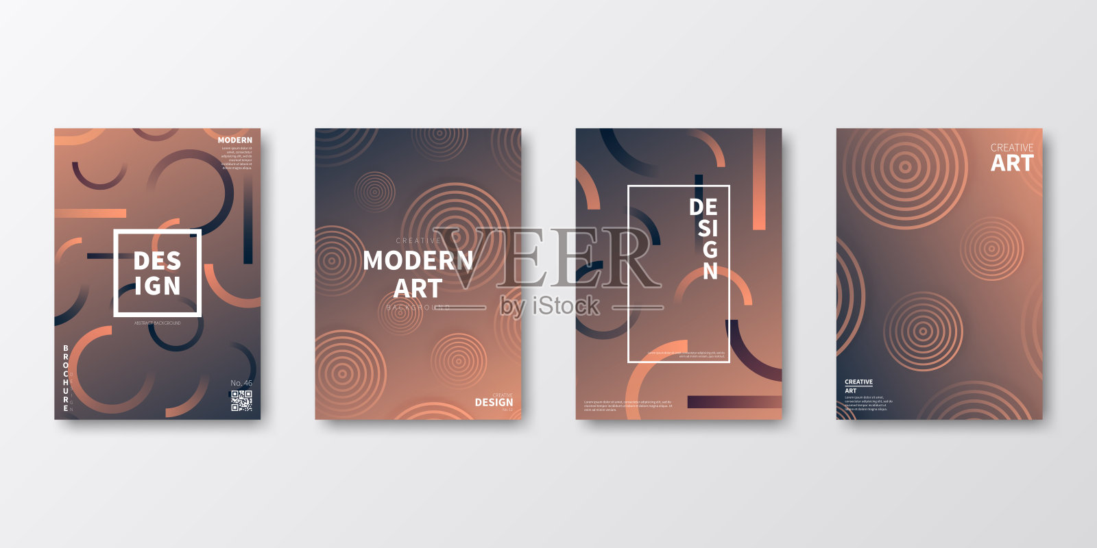 宣传册模板排版，棕色封面设计，商业年报，传单，杂志插画图片素材