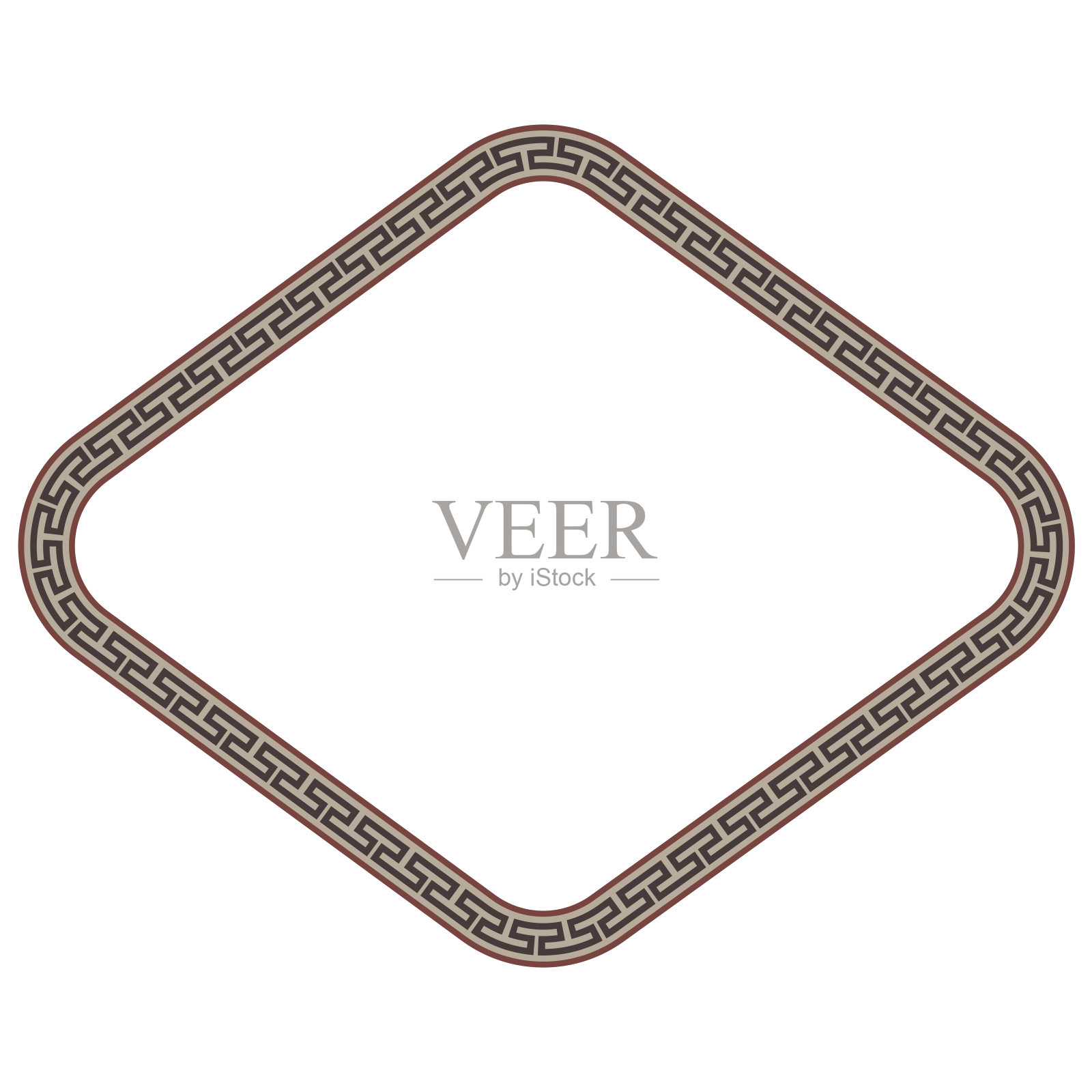 希腊键方古框方形横形古希腊键图案希腊曲流图案仿古复古复古曲流老式设计画框艺术和工艺边框元素装饰孤立的背景插画图片素材