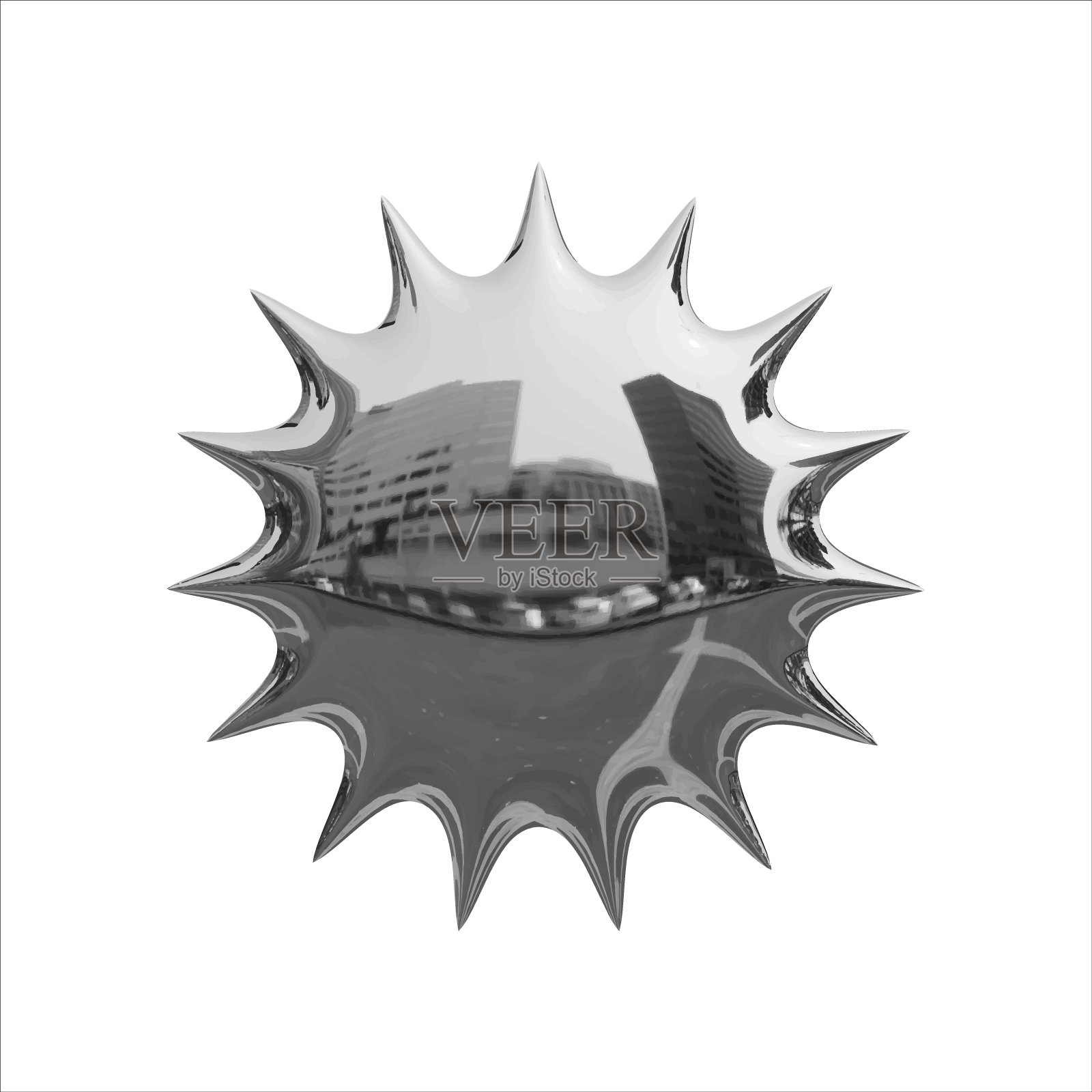 新潮逼真的3D金属星插画图片素材