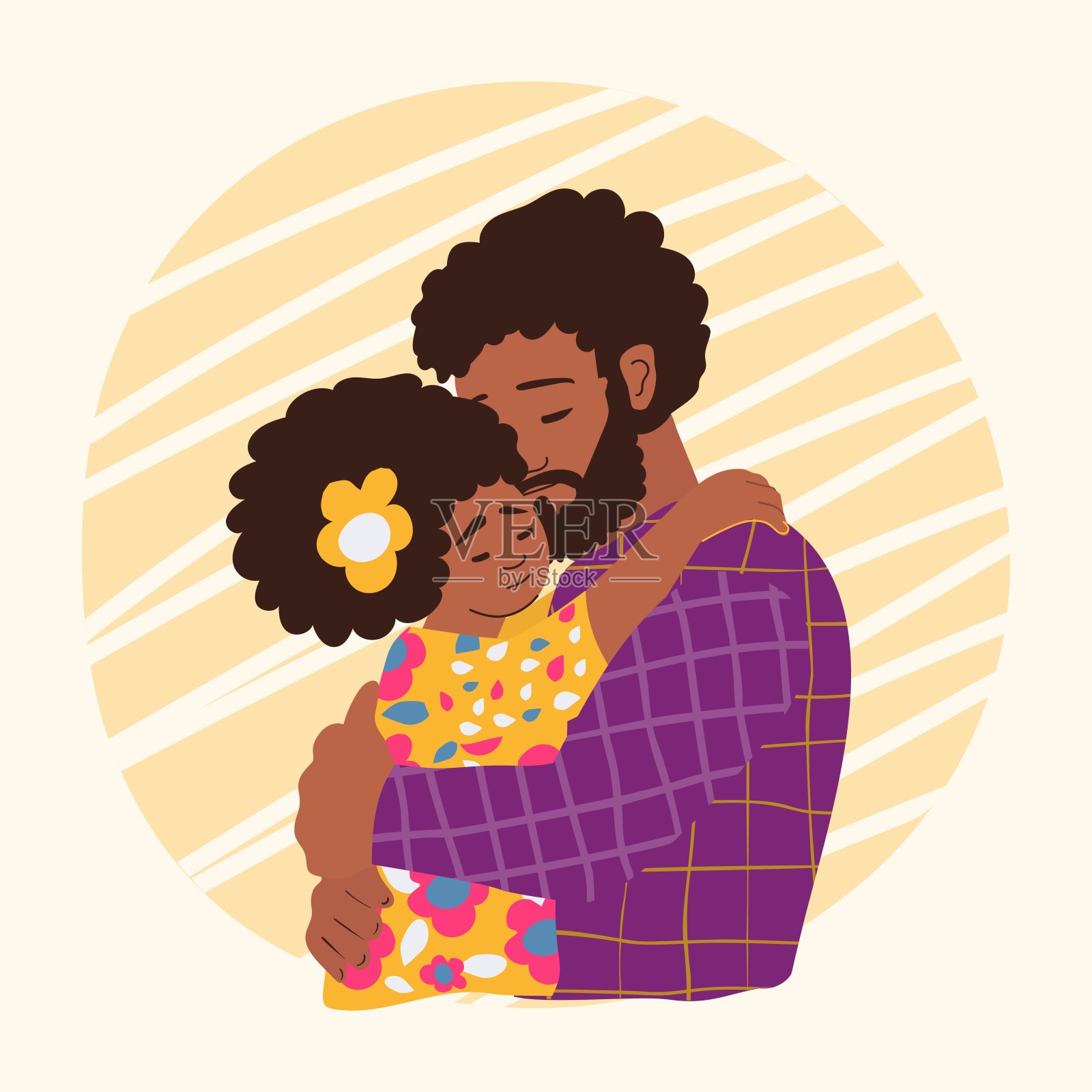 黑色的父亲插画图片素材