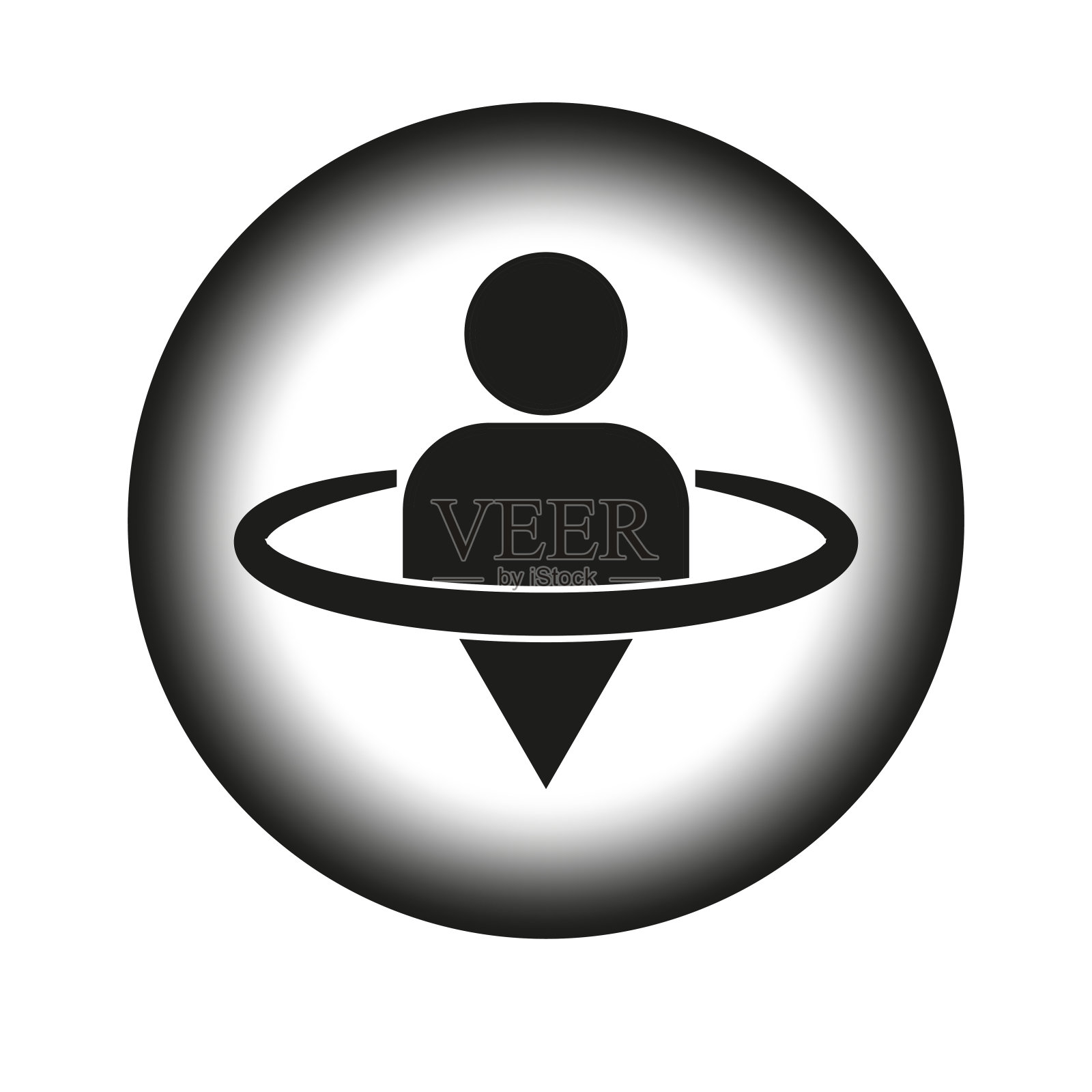 被圆环包围的人的图标。插画图片素材