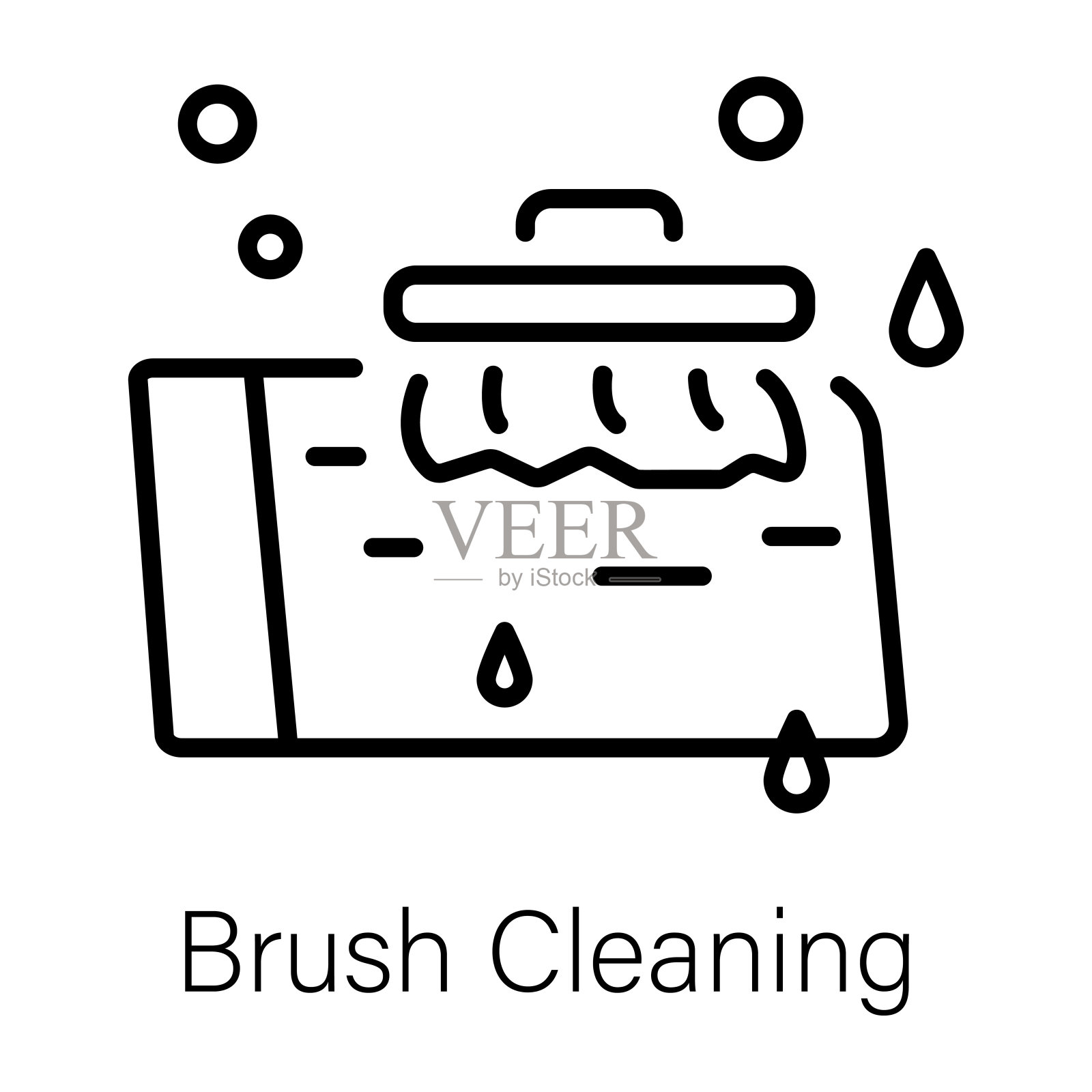 毛刷清洗插画图片素材