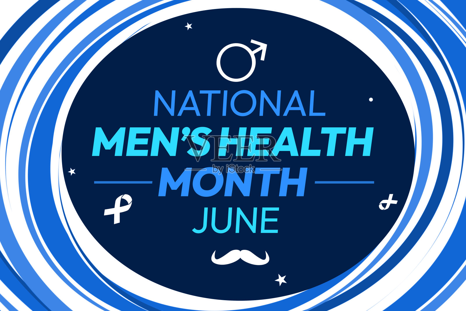 每年6月都会举办“全国男性健康日”，以提高人们对男性健康的认识插画图片素材