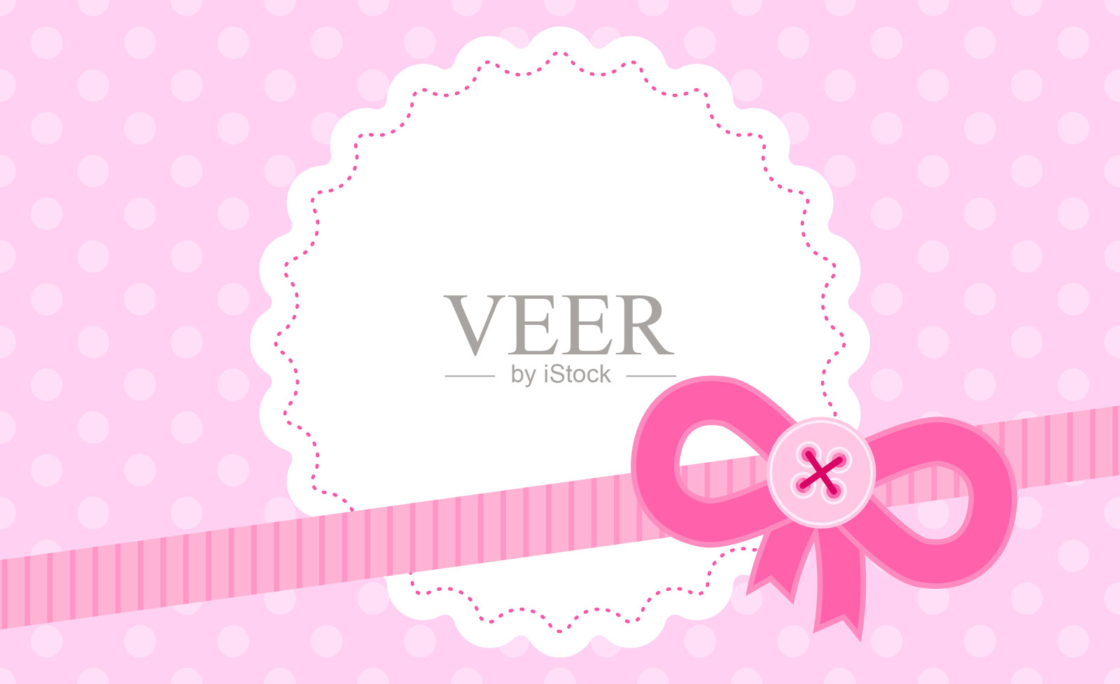 抽象的粉红色背景矢量插图。抽象粉红色的背景与弓和心。装饰横幅主题为Lol惊喜娃娃少女风格。邀请卡片模板插画图片素材
