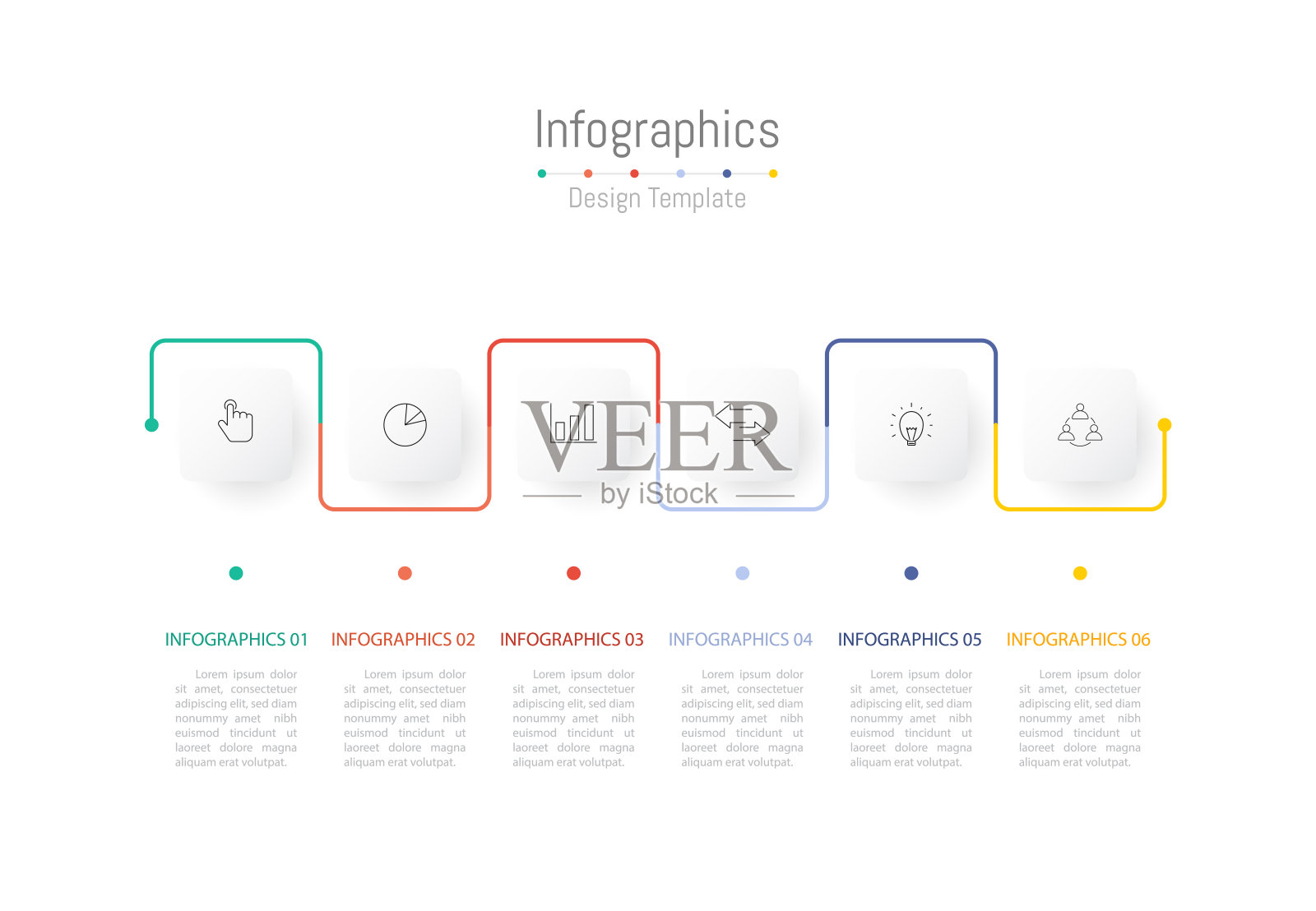 信息图6为您的业务数据选择设计元素。矢量插图。插画图片素材
