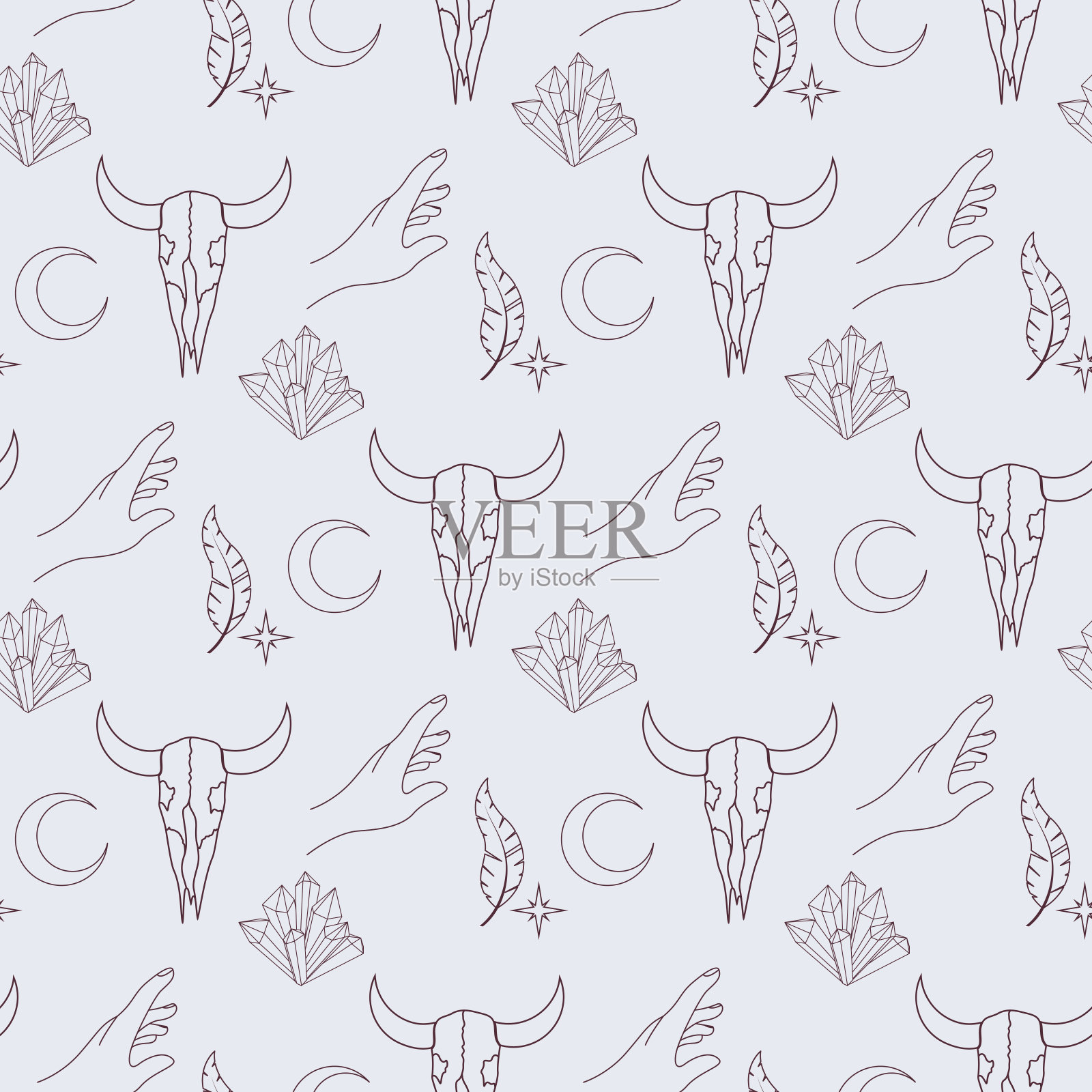 神奇图案，波西米亚风格插画图片素材