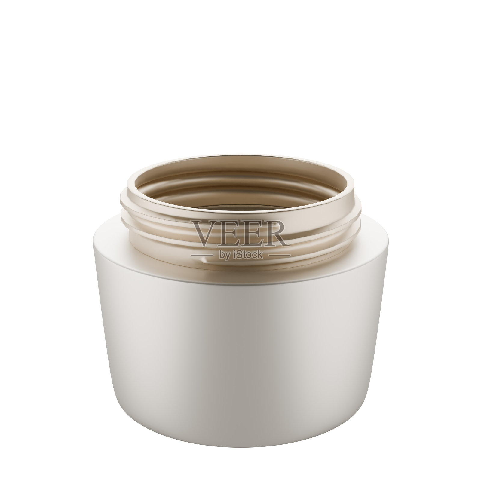 乳白色面霜罐3D。照片摄影图片