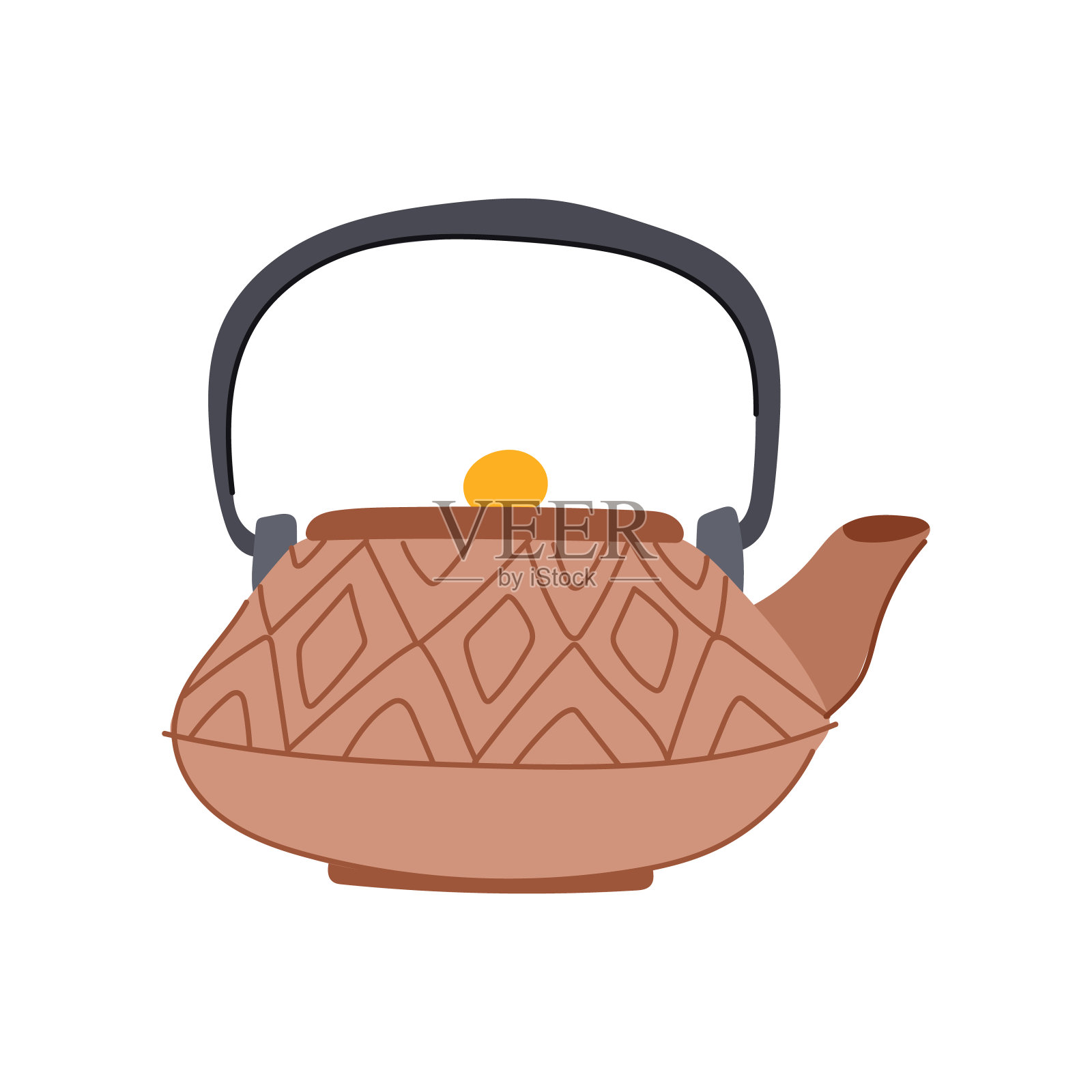 达拉阿拉伯茶壶卡通矢量插图插画图片素材