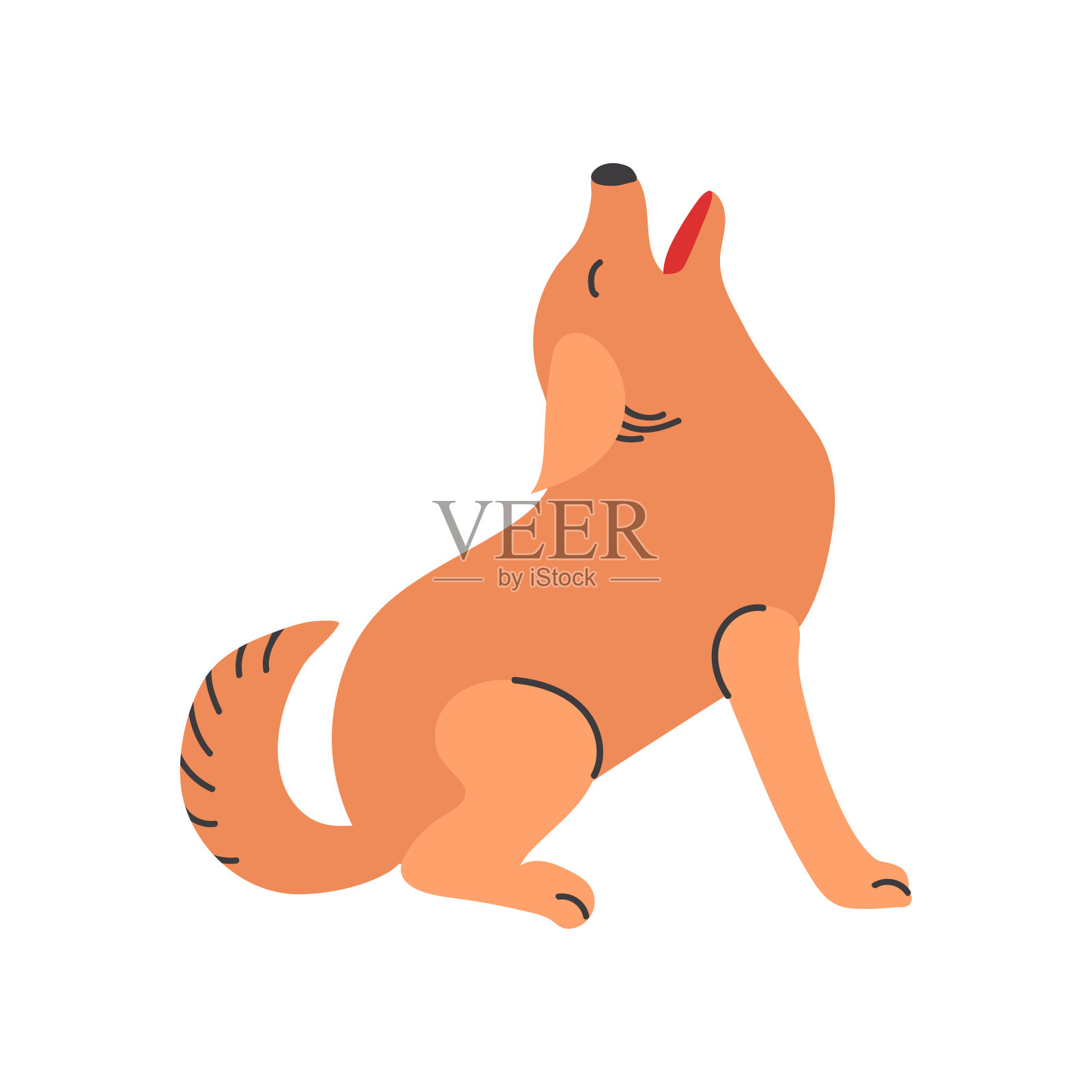 嚎叫的土狼图标剪贴画头像标识隔离矢量插图插画图片素材