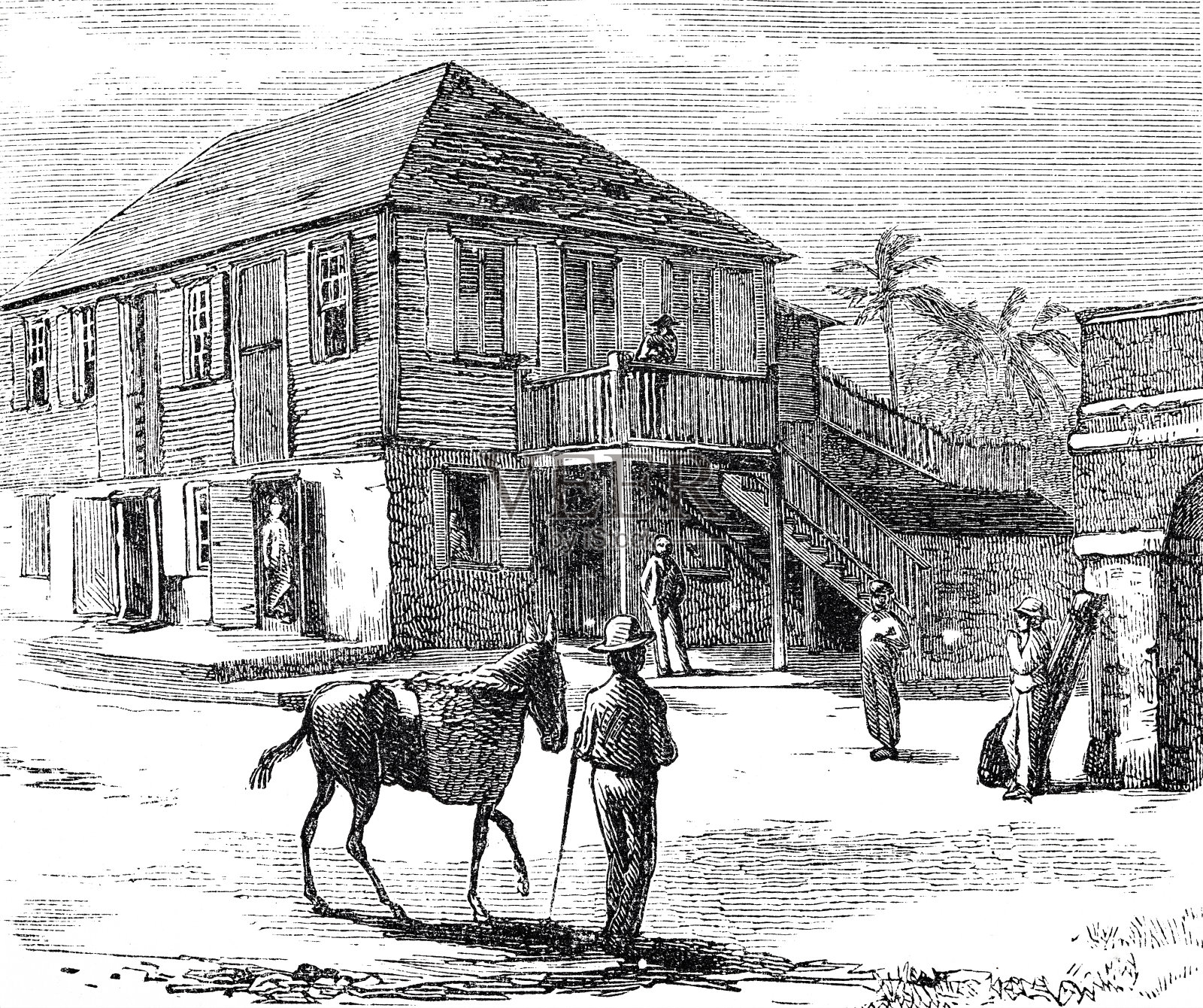 圣克罗伊，药店，腓特烈斯特插画图片素材