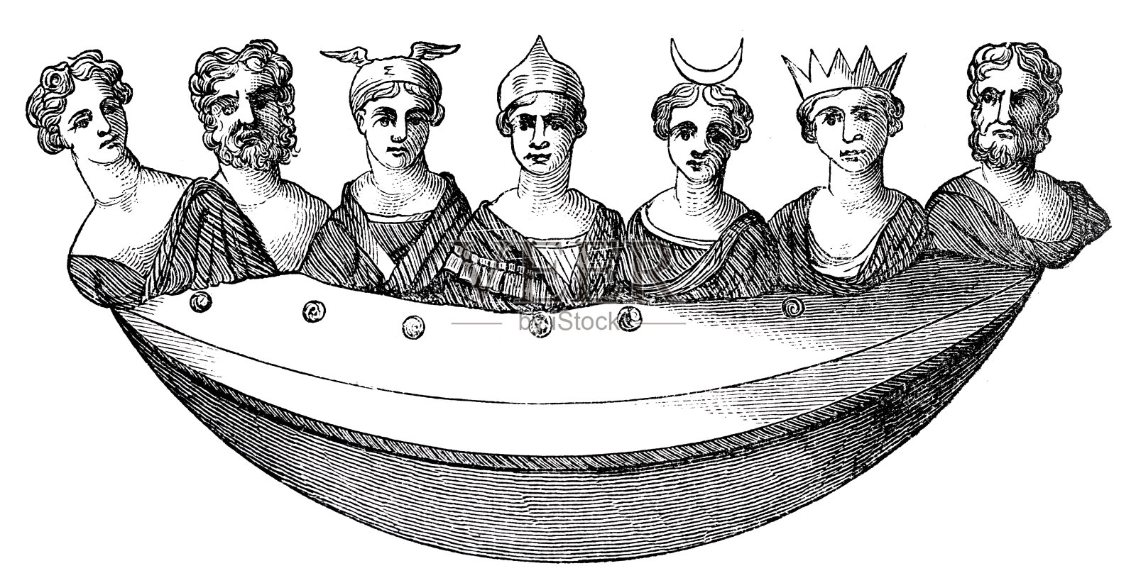 一周中每一天的拟人化插画图片素材