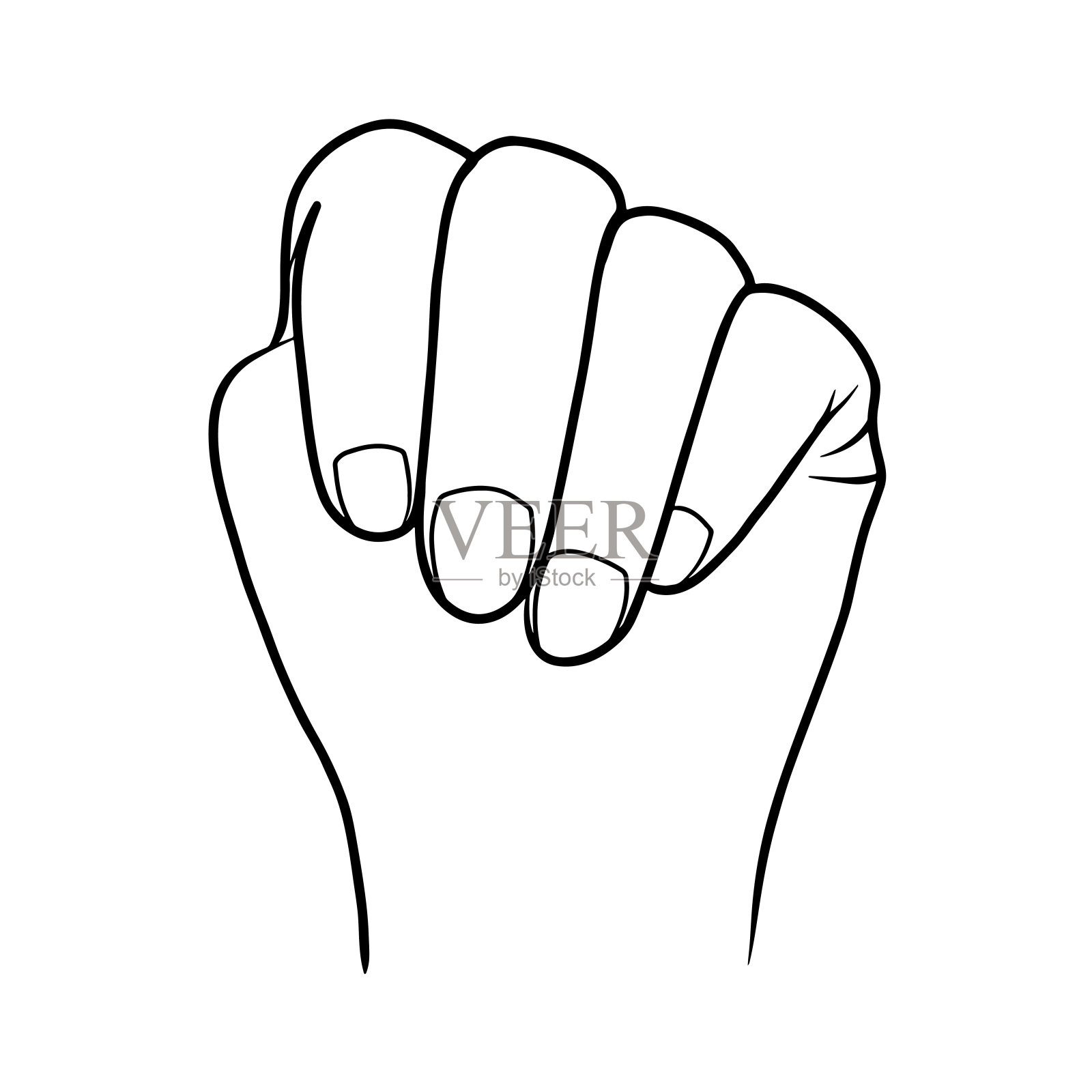 连续的一行绘制手势。矢量图插画图片素材